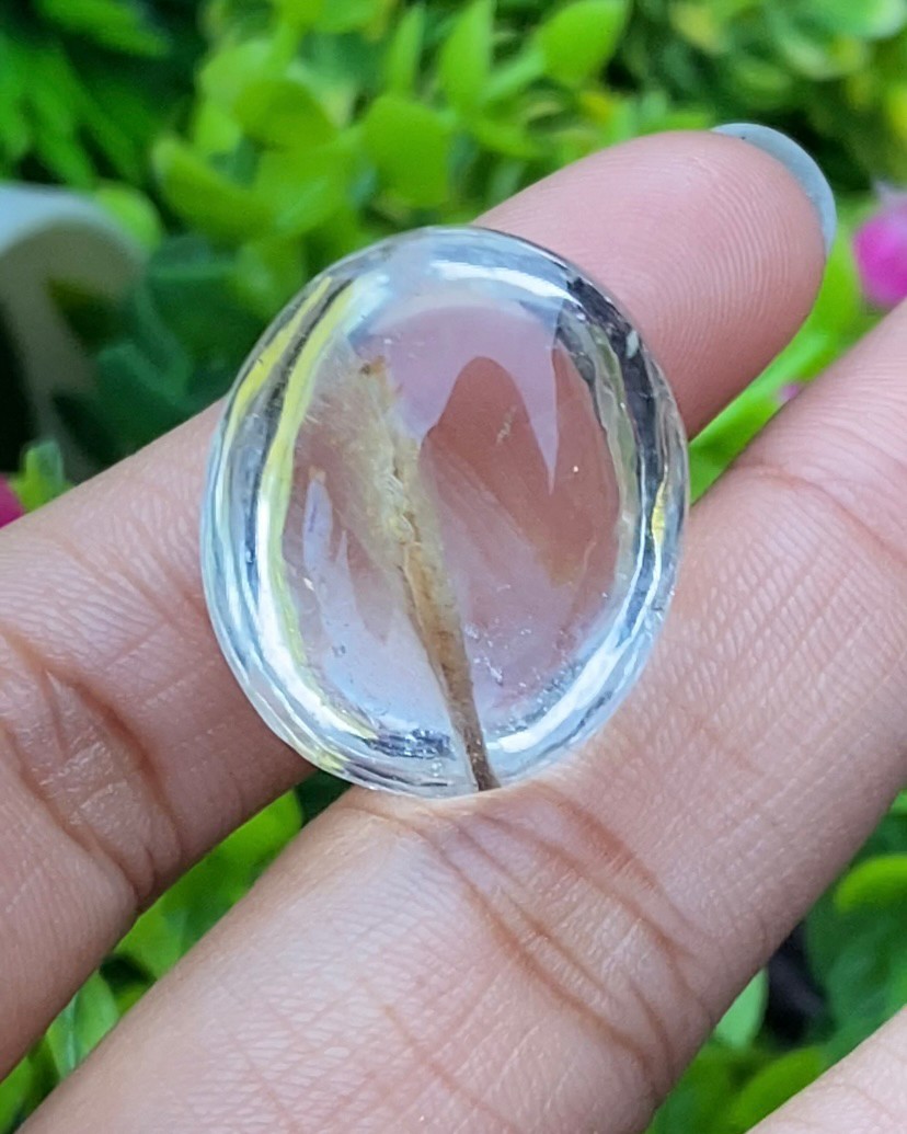 โป่งข่าม ควอตซ์ Rutilated Quartz 58.44 กะรัต Cts. พลอยแท้ อัญมณีมงคลประจําวันเกิด เครื่องประดับพลอย
