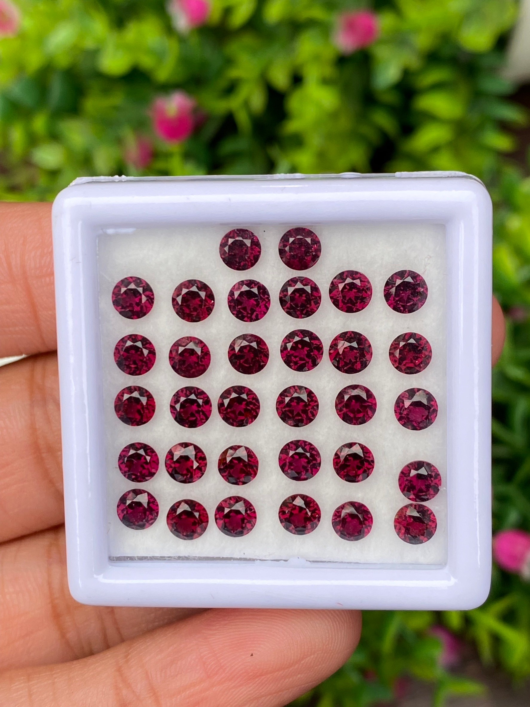 พลอย โรโดไลต์ กาเน็ท Rhodolite Garnet 32 เม็ด Pcs. 11.15 กะรัต Cts.พลอยแท้ อัญมณีมงคลประจําวันเกิด เครื่องประดับพลอย