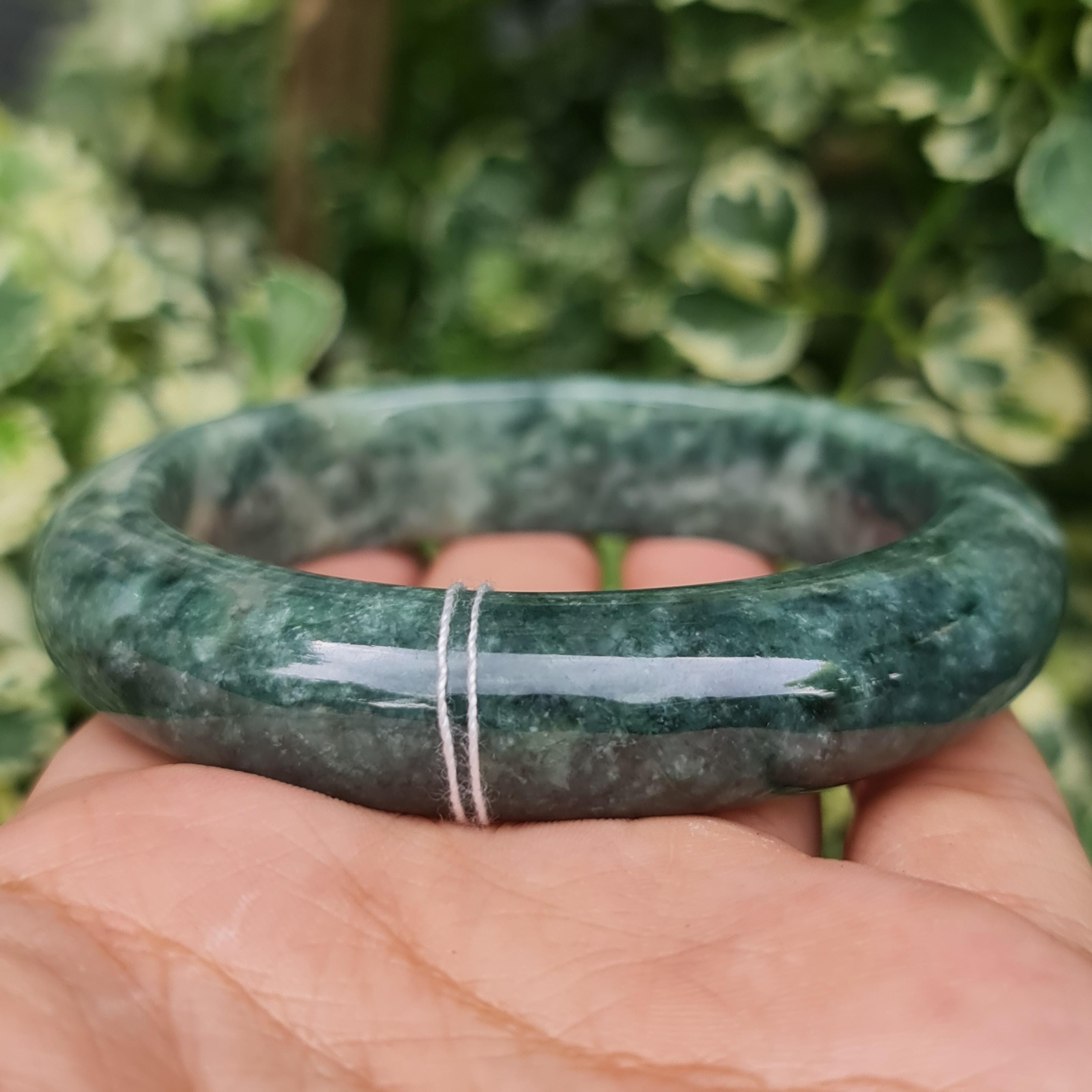 JB6804146 หยก พม่า แท้ Jade กำไลหยก 55.8 มม. (Jadeite bracelet) พม่า (Myanmar)