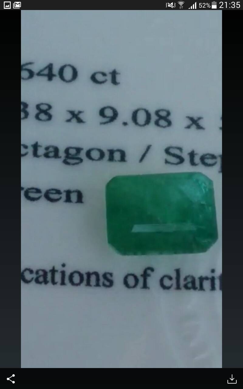พลอย มรกต Natural Emerald 祖母绿 แซมเบีย 2.64 กะรัต (Cts.克拉) พร้อมใบ Certified