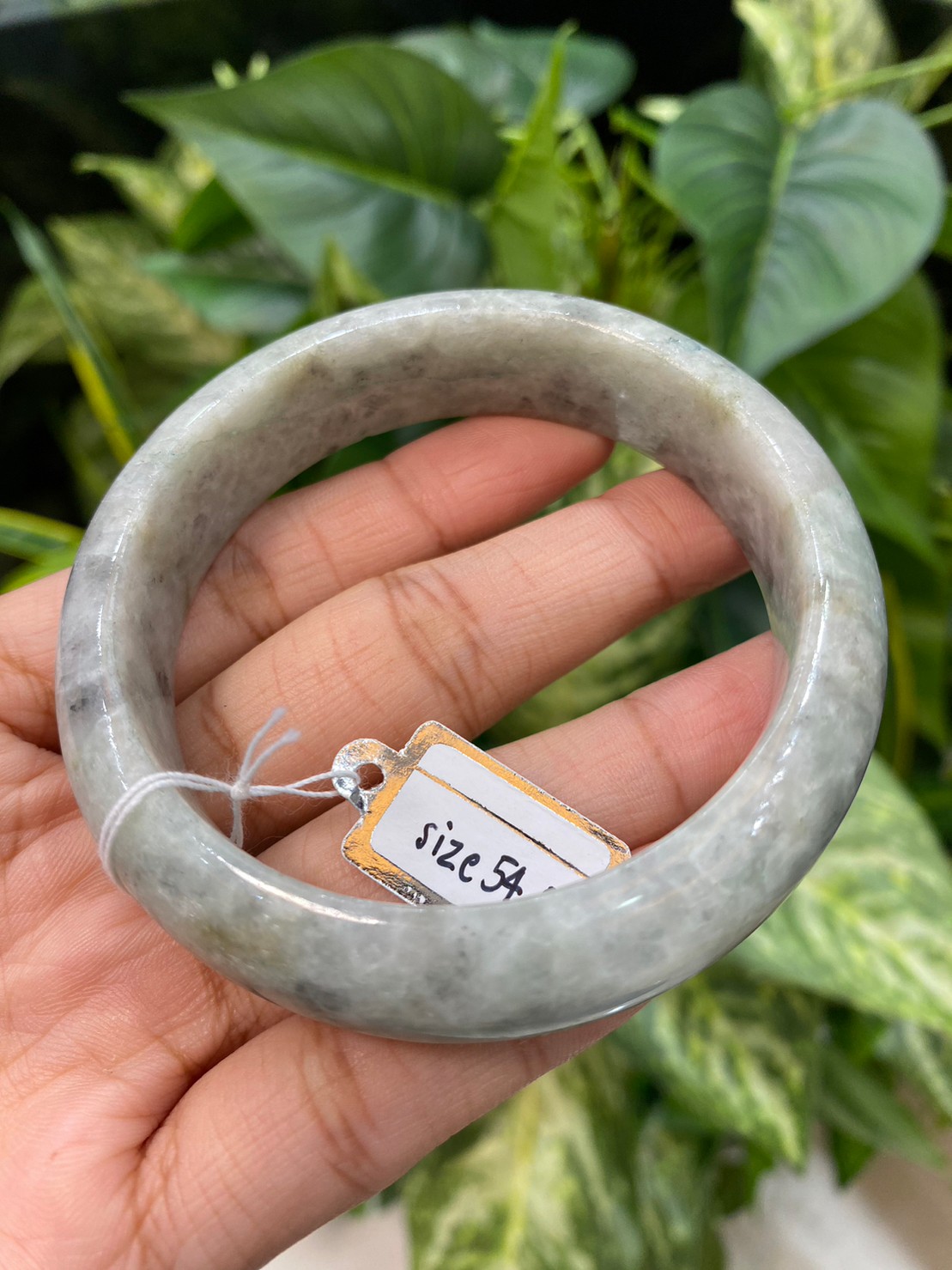 JB9003 หยก พม่า แท้ Jade กำไลหยก 54.5 มม. (Jadeite bracelet) พม่า (Myanmar)