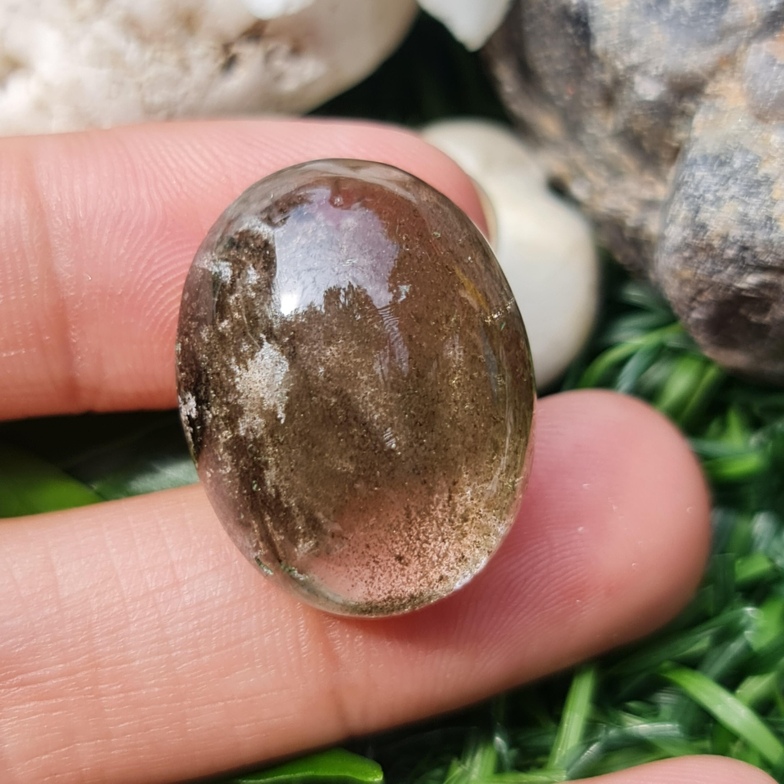 โป่งข่าม ควอตซ์ Rutilated Quartz 38.83 กะรัต Cts. พลอยแท้ อัญมณีมงคลประจําวันเกิด เครื่องประดับพลอย