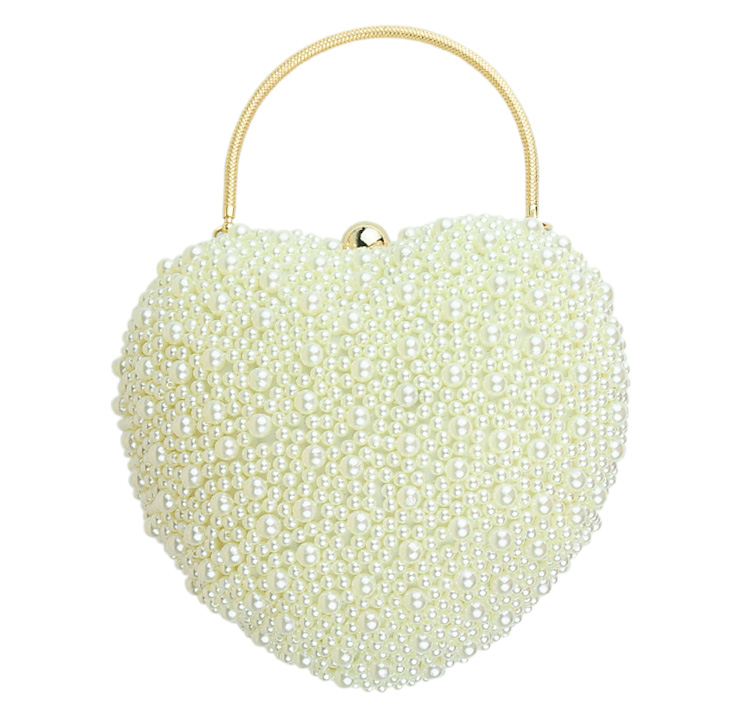 Evening Clutch กระเป๋าออกงาน แต่งมุกทั้งใบ รูปหัวใจ สวยน่ารัก