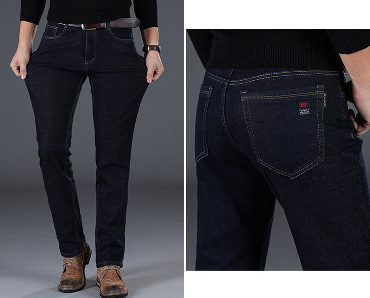 Regular Jeans กางเกงยีนส์กันหนาวผู้ชาย ซับกำมะหยี่หนาอุ่น (10309MM)