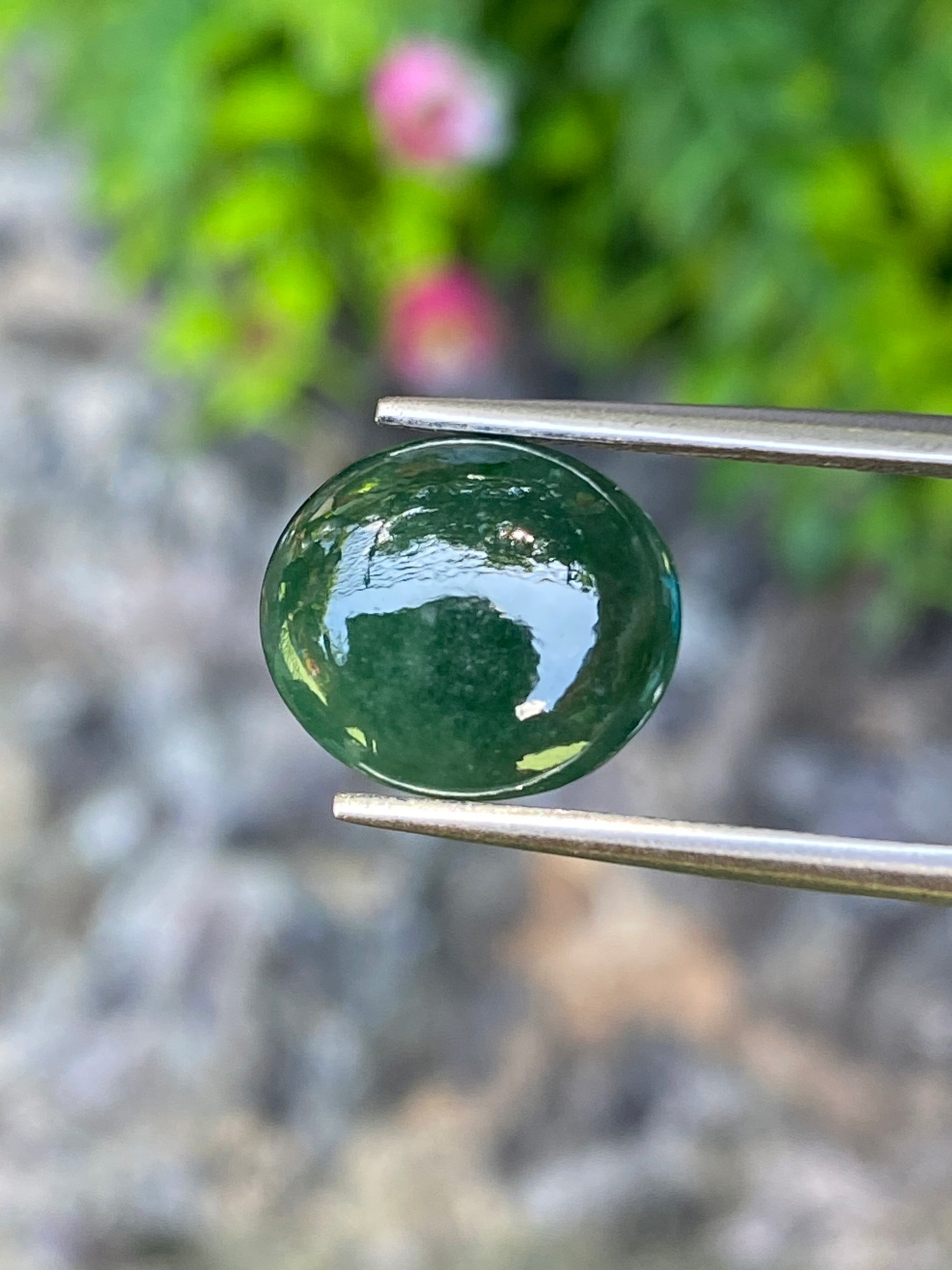 หยกพม่าเจียรนัย (Burmese jade ) 4.33 กะรัต หยกแท้ อัญมณีมงคลประจําวันเกิด เครื่องประดับหยก