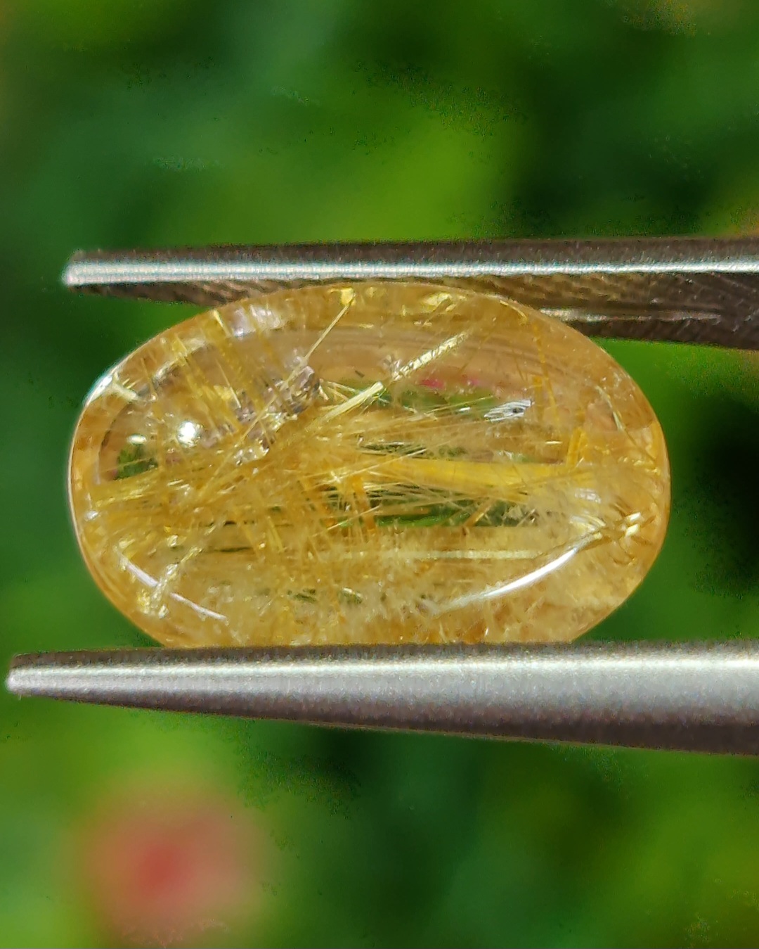 ไหมทอง ควอตซ์ Golden Rutilated Quartz 5.55 กะรัต Cts.พลอยแท้ อัญมณีมงคลประจําวันเกิด เครื่องประดับพลอย