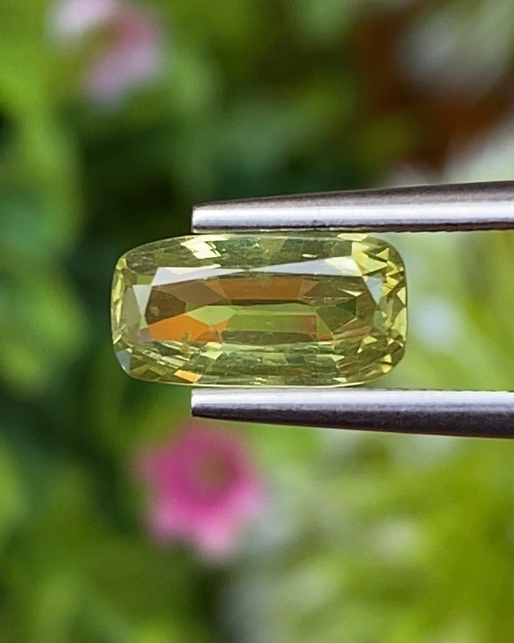 พลอย คริโซเบริล (Chrysoberyl) 1.52 กะรัต (Cts.) พลอยแท้ อัญมณีมงคลประจําวันเกิด เครื่องประดับพลอย