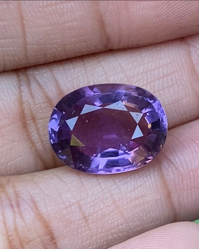พลอย อเมทิส Amethyst 11.43 กะรัต (Cts.) พลอยแท้ อัญมณีมงคลประจําวันเกิด เครื่องประดับพลอย