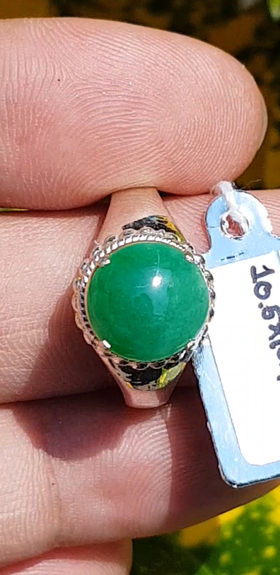 หยก พม่า แท้ Jade แหวนหยก 翡翠戒指 (Jadeite ring) 2.30 กะรัต (Cts.) Size 59 ดิบ ไม่ผ่านการปรับปรุง (Type A) พม่า (Myanmar)
