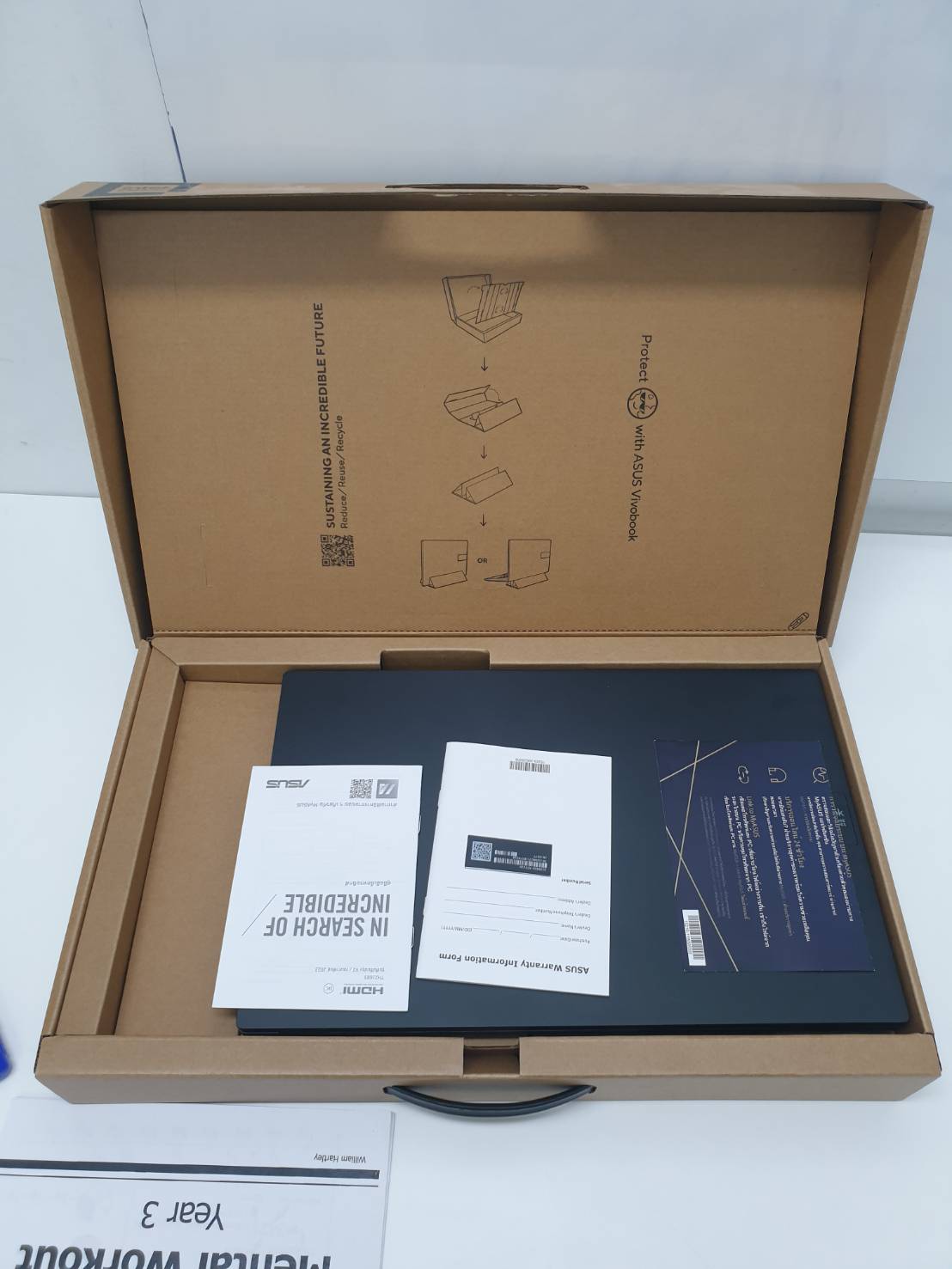 Asus Vivibook Notebook i3 gen12 i3-N305 Ram 8GB m.2 512 ใหม่มากมีกล่องมีประกัน