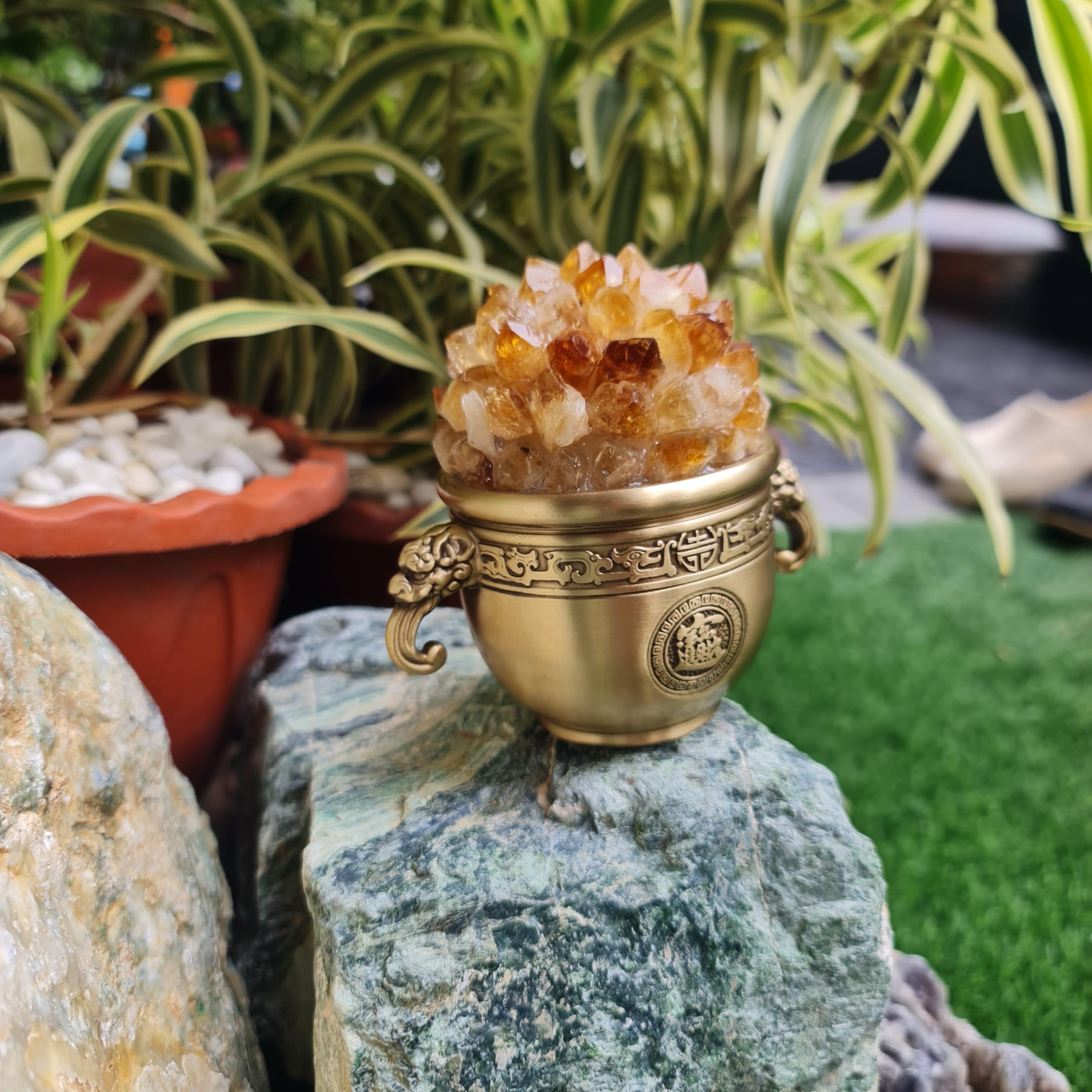 ผลึก ซิทริน Citrine พลอยแท้ อัญมณีมงคลประจําวันเกิด เครื่องประดับพลอย