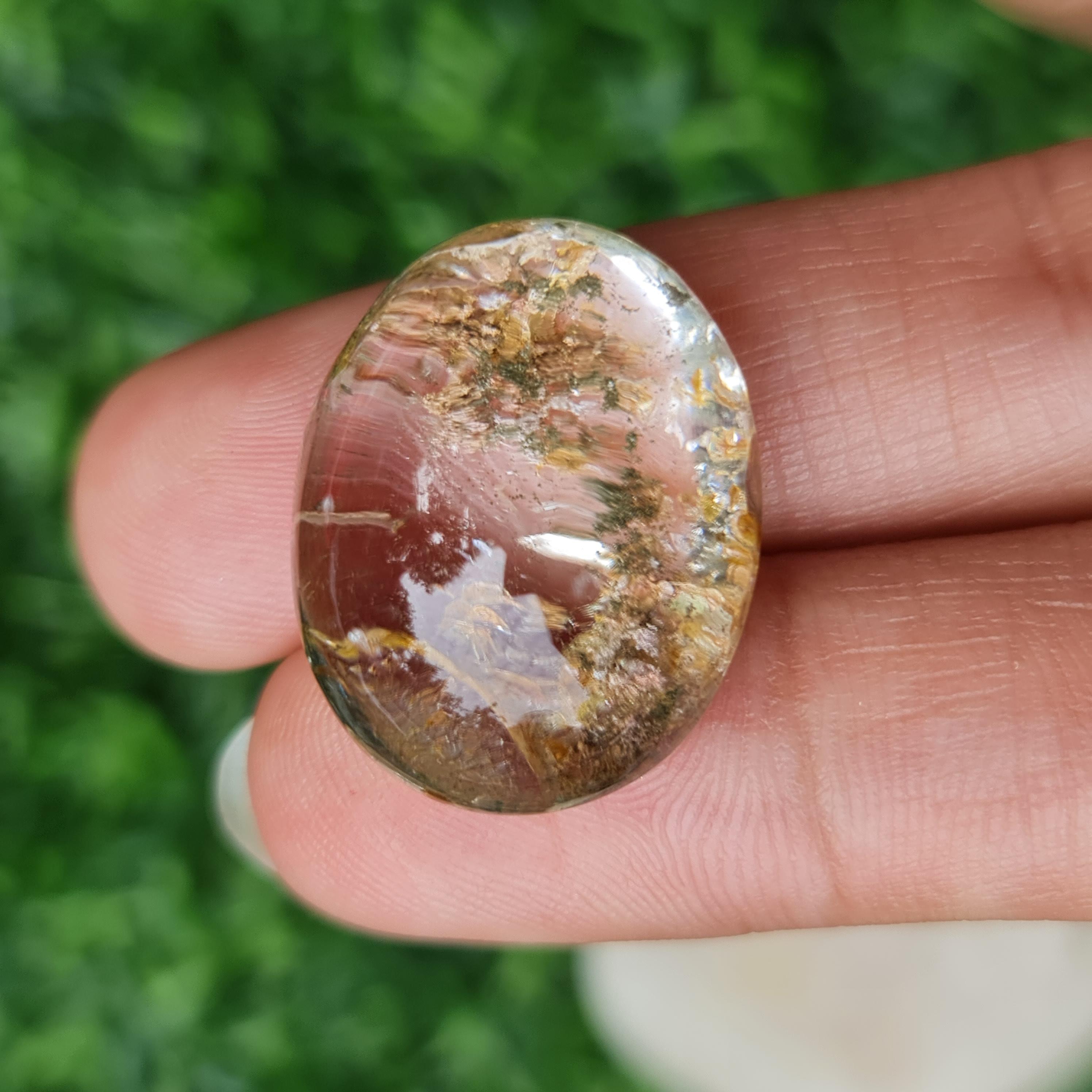 โป่งข่าม ควอตซ์ Rutilated Quartz 39.49 กะรัต Cts. พลอยแท้ อัญมณีมงคลประจําวันเกิด เครื่องประดับพลอย