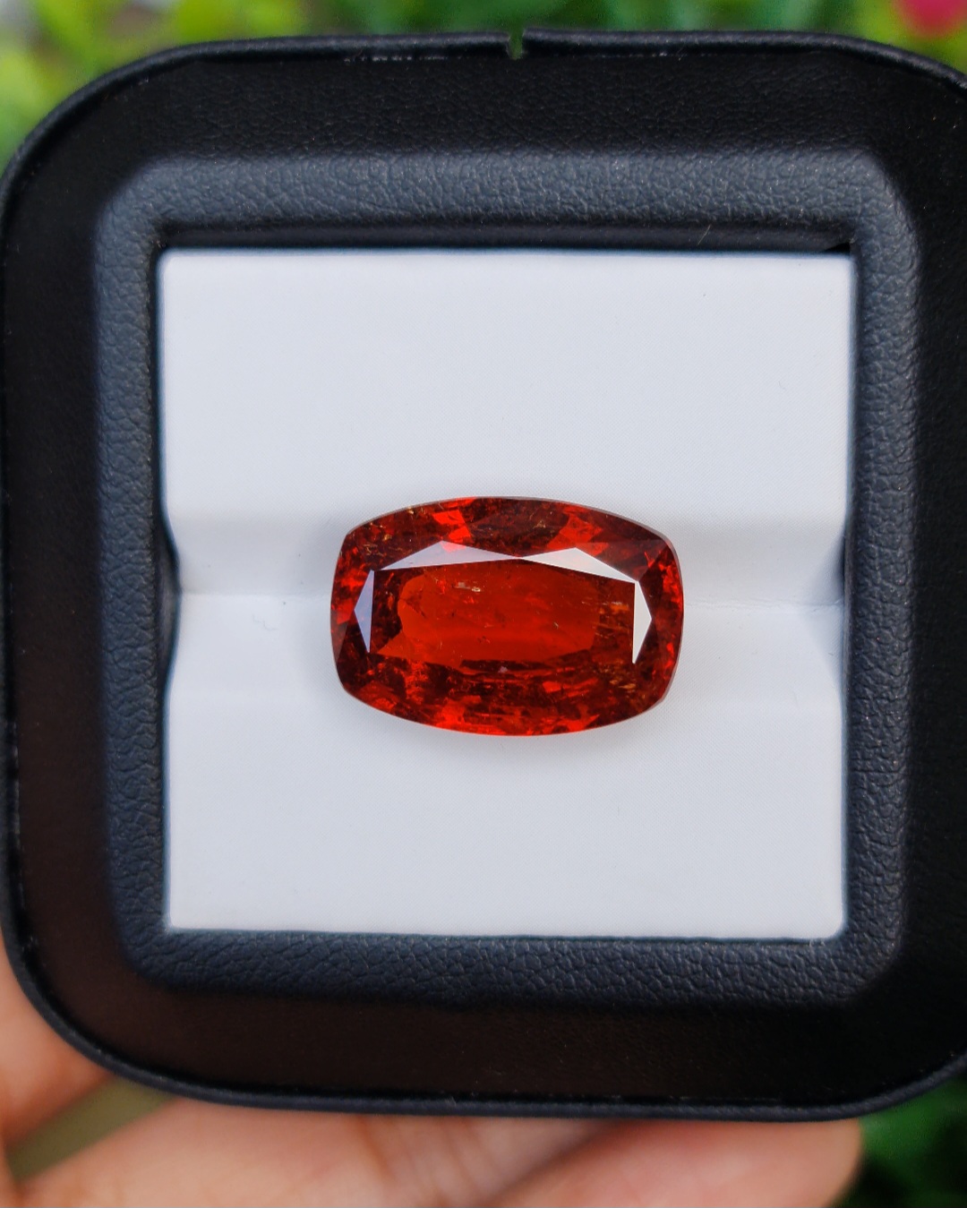 พลอย สเปสซาร์ไทต์ Spessartite Garnet 18.28 กะรัต Cts. พลอยแท้ อัญมณีมงคลประจําวันเกิด เครื่องประดับพลอย