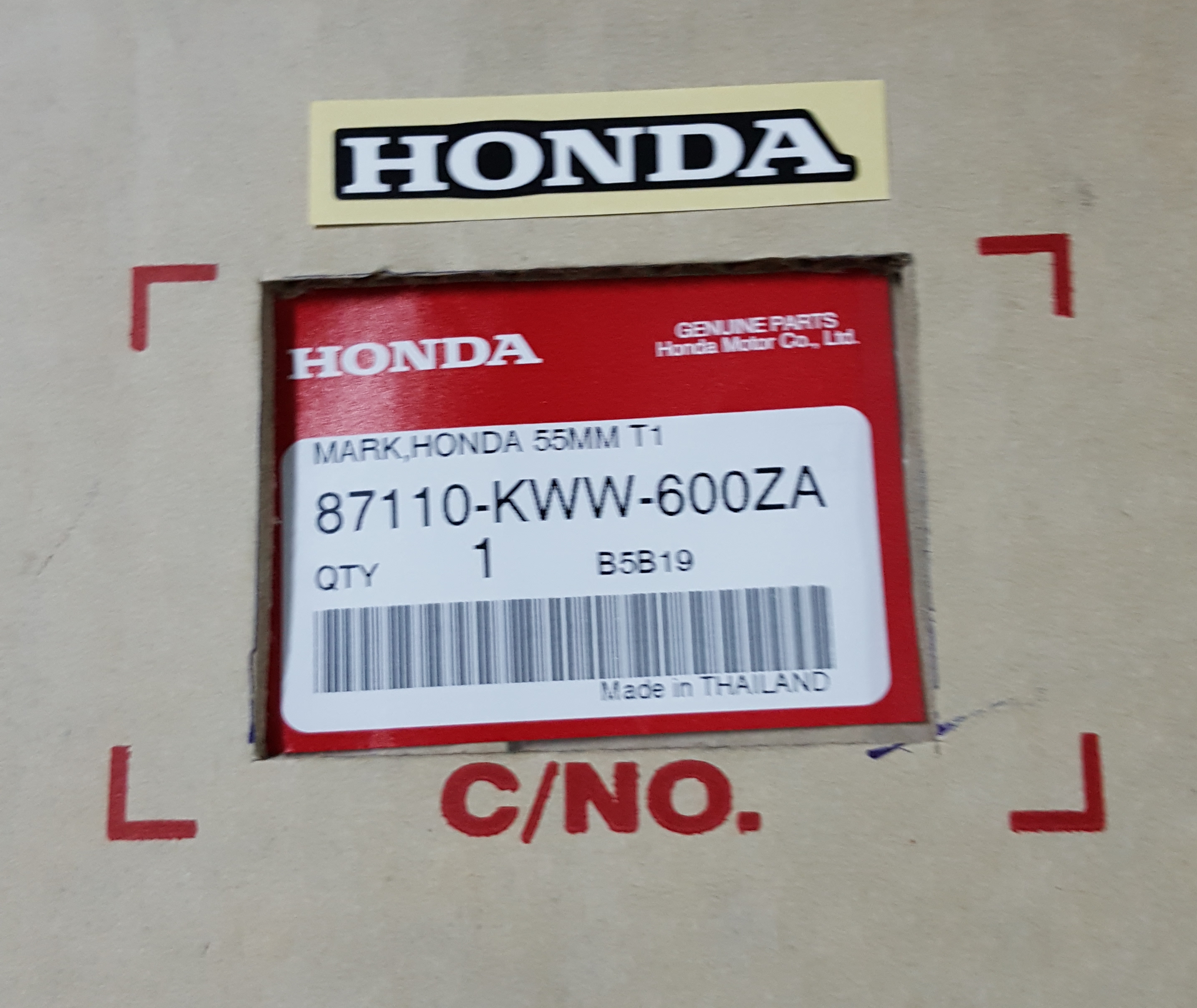 แถบเครื่องหมายHONDAด้านหลังรถ เวฟ110ไอ,ฯลฯ