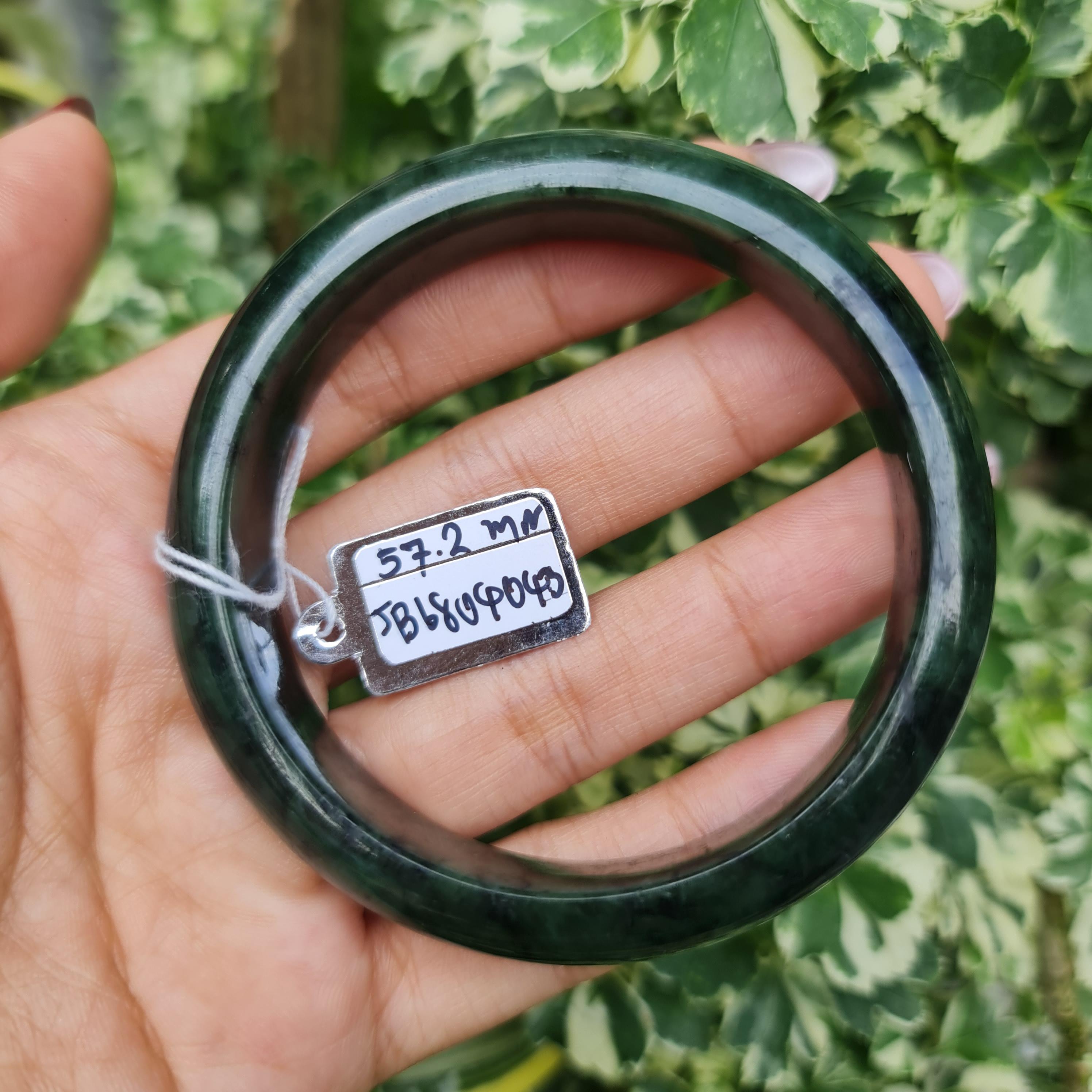 JB6804043 หยก พม่า แท้ Jade กำไลหยก 57.2 มม. (Jadeite bracelet) พม่า (Myanmar)