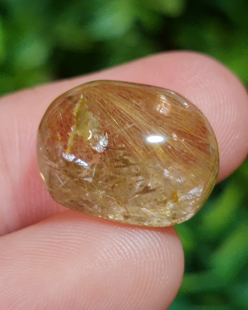 ไหมทอง ควอตซ์ Golden Rutilated Quartz 16.62 กะรัต Cts. พลอยแท้ อัญมณีมงคลประจําวันเกิด เครื่องประดับพลอย