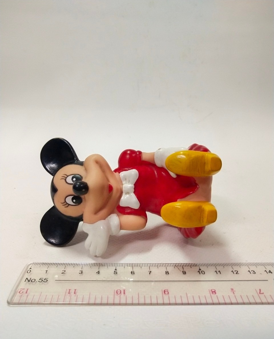 ตุ๊กตายางบีบ มินนี่ ขนาดตามรูป มือสองเก่าเก็บ สภาพดี มีรอยบ้าง