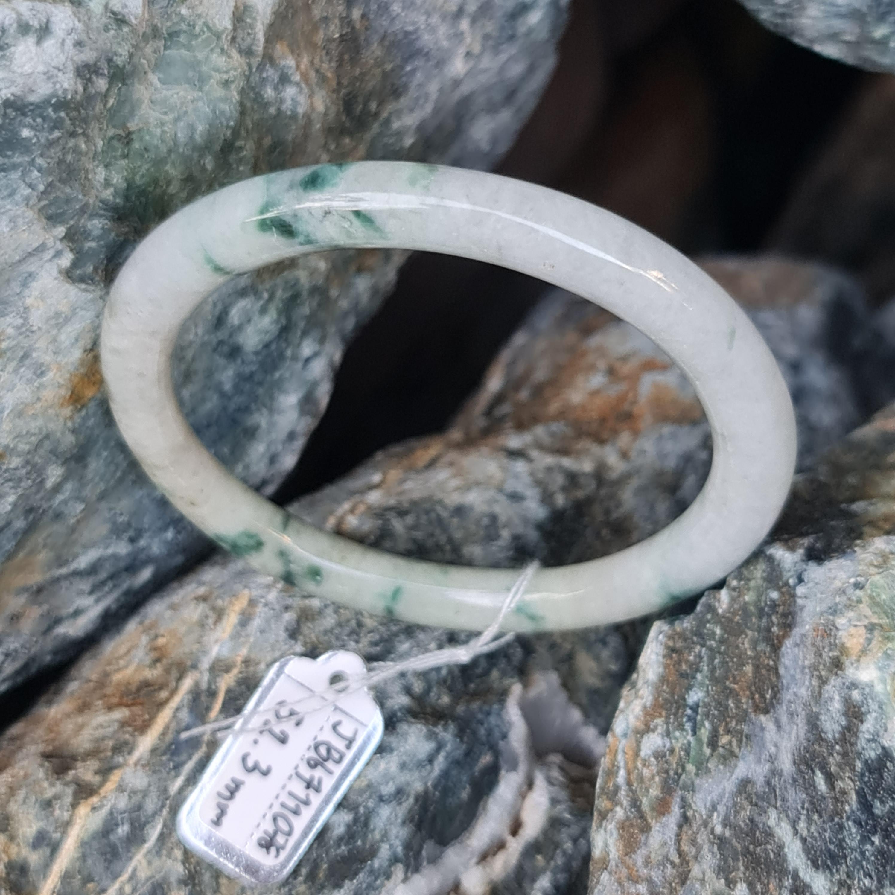 JB6711078 หยก พม่า แท้ Jade กำไลหยก 52.3 มม. (Jadeite bracelet) พม่า (Myanmar)