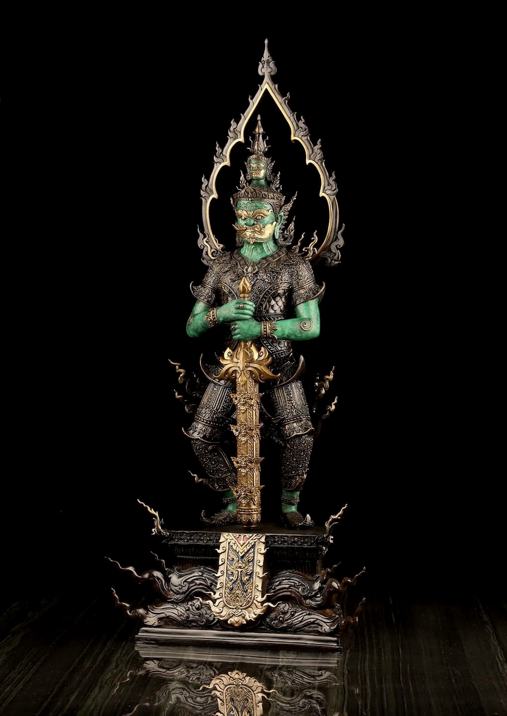 ท้าวเวสสุวรรณโณ #อาจารย์สุชาติ แซ่จิว รายการED เนื้อบรอนซ์กายเขียว ขนาดสูง 23 นิ้ว