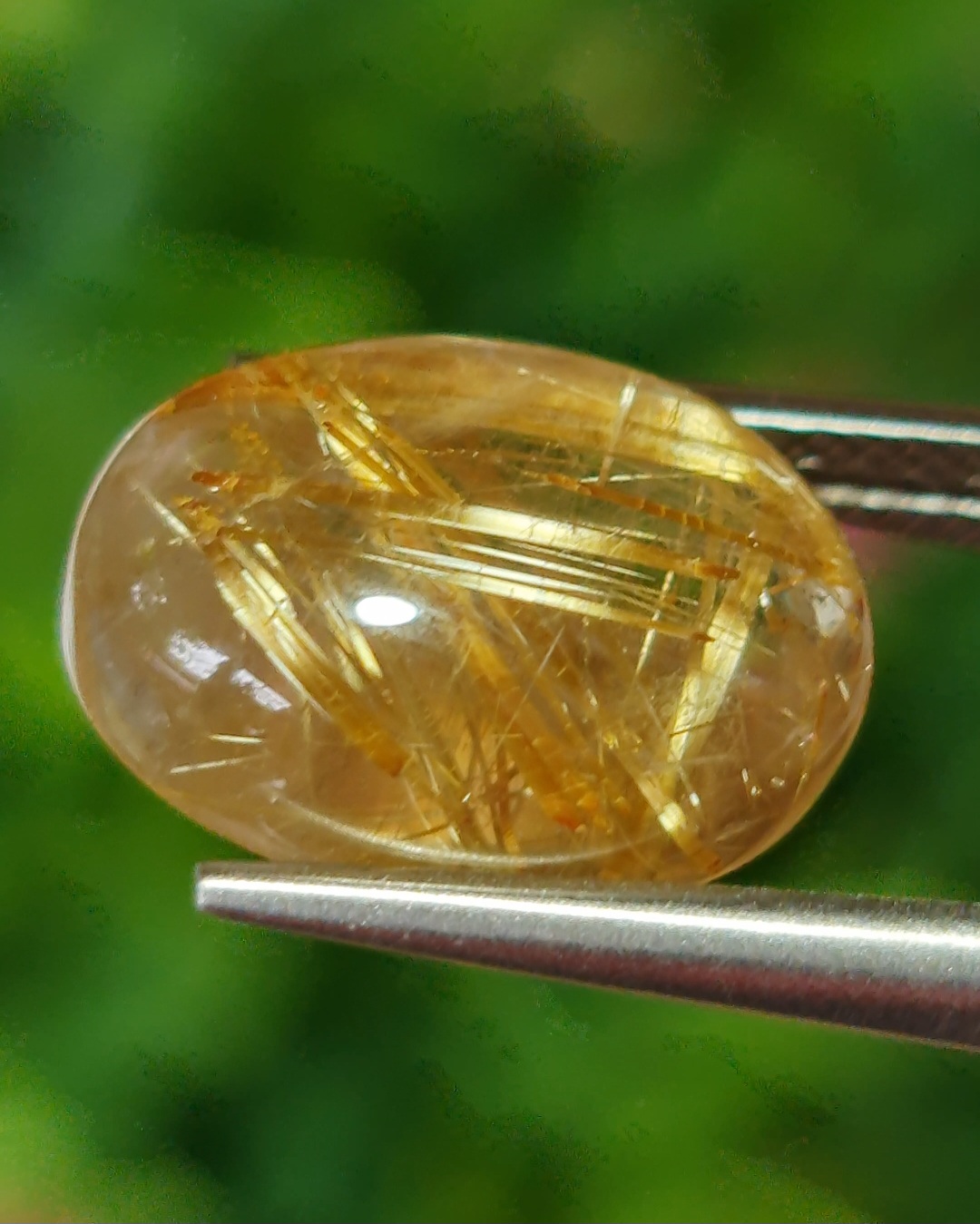 ไหมทอง ควอตซ์ Golden Rutilated Quartz 8.00 กะรัต Cts.พลอยแท้ อัญมณีมงคลประจําวันเกิด เครื่องประดับพลอย