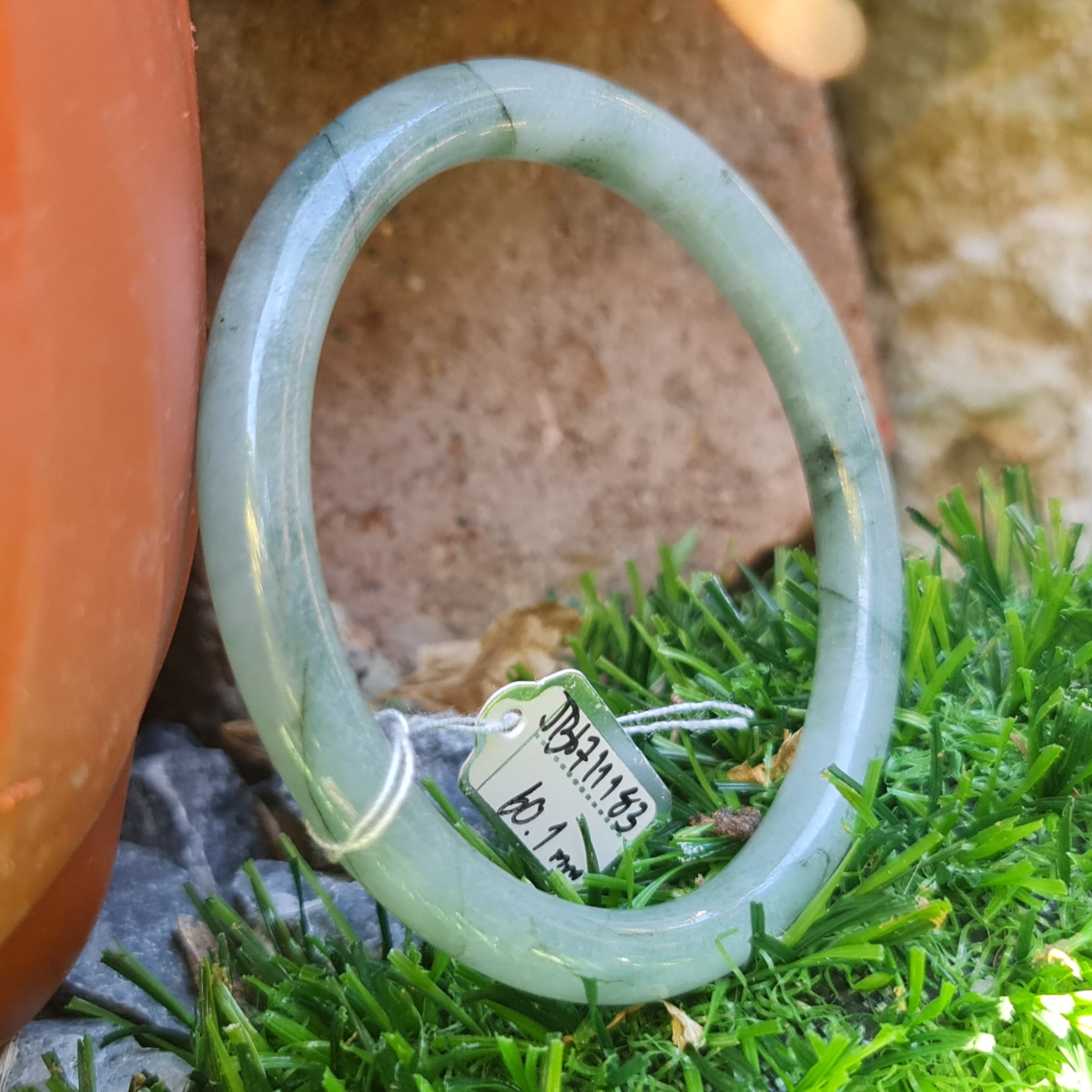 JB6711183 หยก พม่า แท้ Jade กำไลหยก 60.1 มม. (Jadeite bracelet) พม่า (Myanmar)