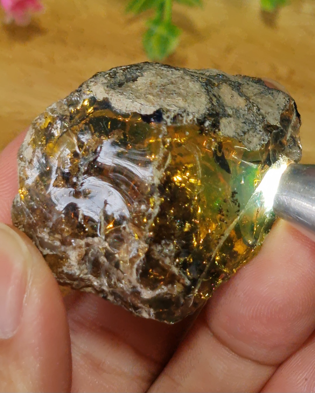 ก้อน ผลึก โอปอล Opal 53 กรัม (Grams.) พลอยแท้ อัญมณีมงคลประจําวันเกิด เครื่องประดับพลอย