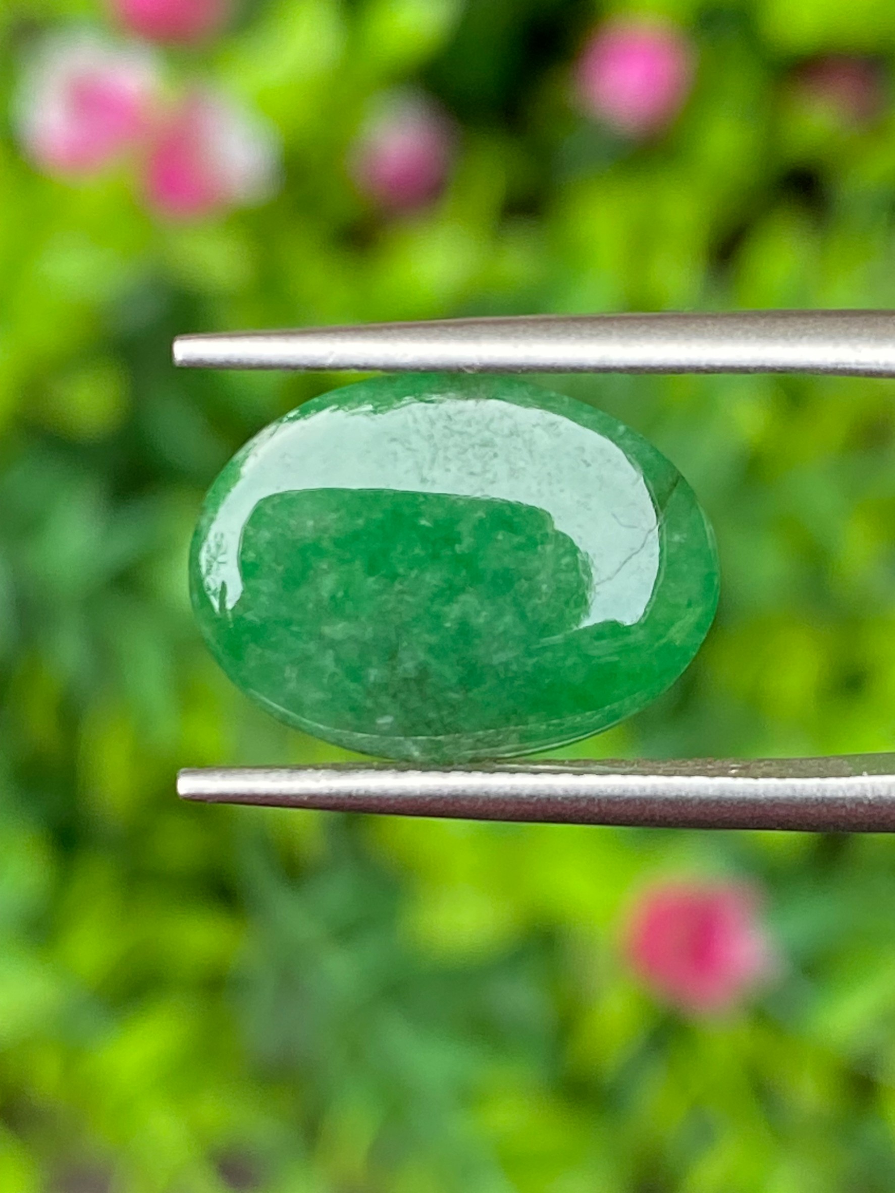 หยกพม่าเจียรนัย (Burmese jade ) 4.45 กะรัต หยกแท้ อัญมณีมงคลประจําวันเกิด เครื่องประดับหยก