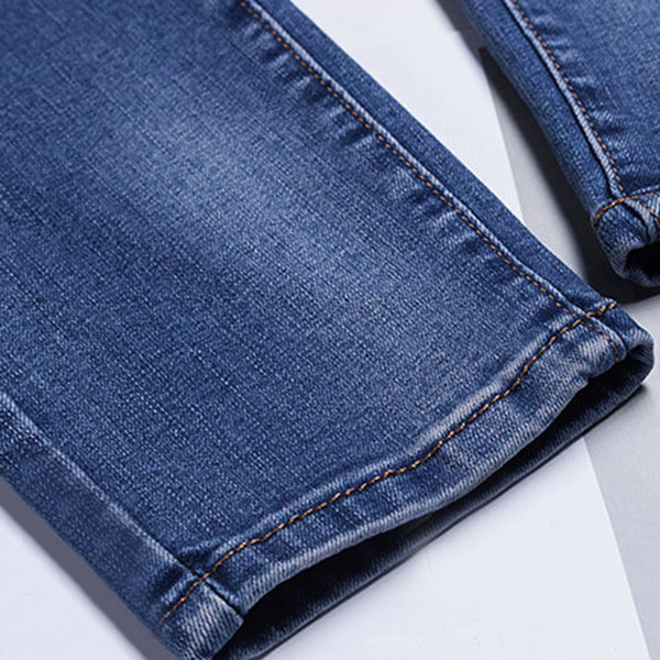 กางเกงยีนส์ทรงสกินนี่ ขายาวแปดส่วน แต่งขาแนวเซอร์ (11932X)