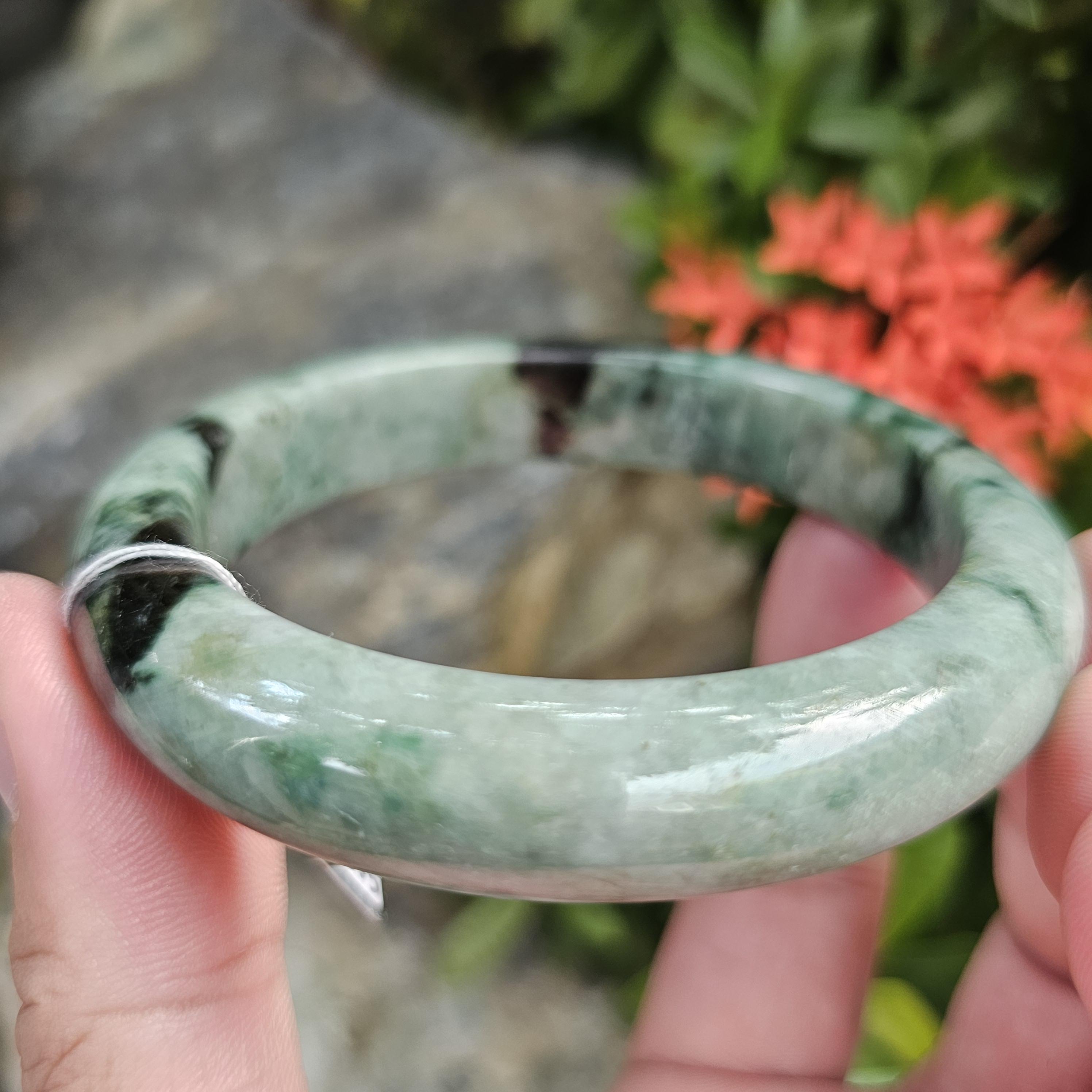 JB6804035 หยก พม่า แท้ Jade กำไลหยก 63.3 มม. (Jadeite bracelet) พม่า (Myanmar)
