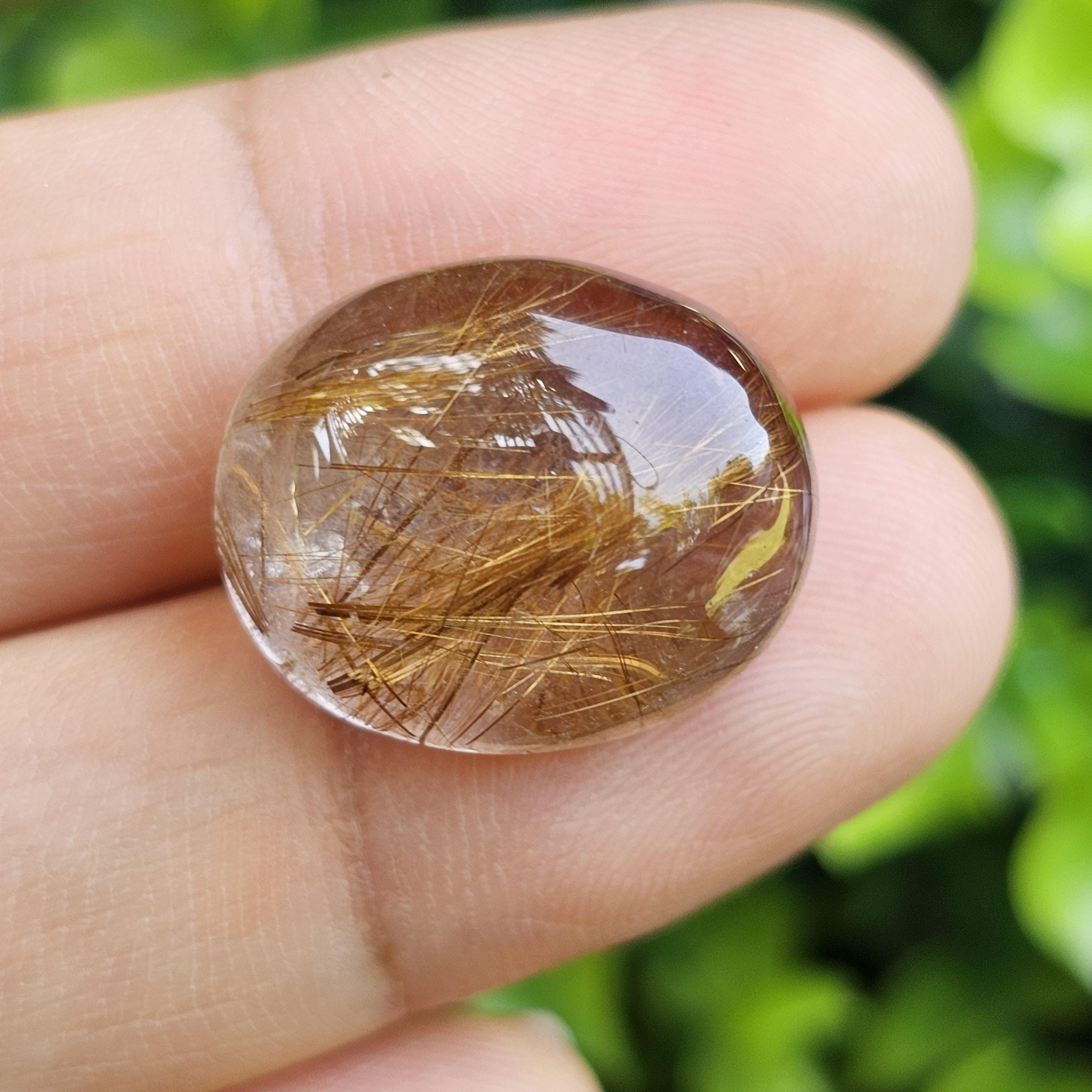 ไหมทอง ควอตซ์ Golden Rutilated Quartz 24.28 กะรัต Cts.พลอยแท้ อัญมณีมงคลประจําวันเกิด เครื่องประดับพลอย