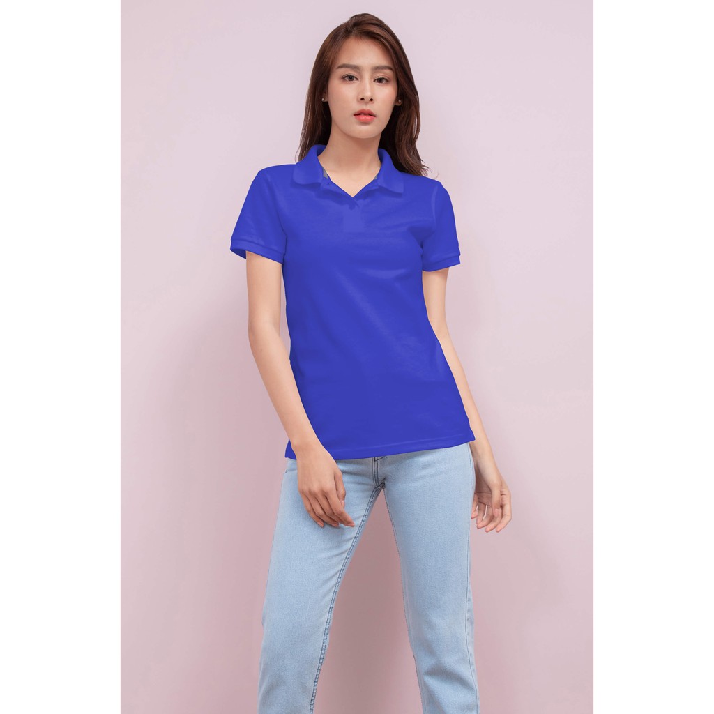 No Problem No Problem เสื้อโปโล หญิง สีน้ำเงินซัฟไฟร์ สีน้ำเงินซัฟไฟร์
