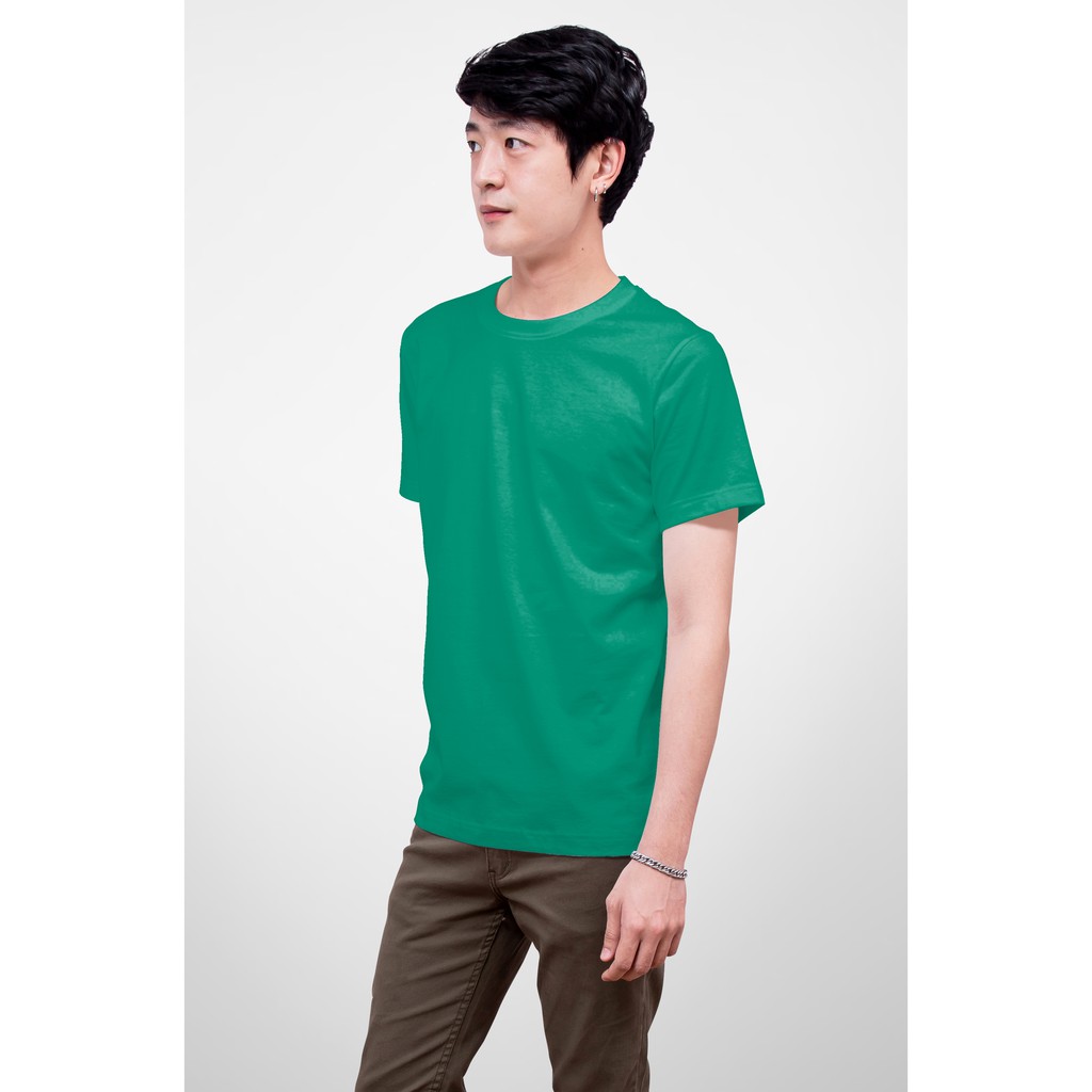 Noproblem Noproblem ยอดขาย No.1 รับประกัน ไม่ย้วย ไม่ยืด ผ้านุ่ม เสื้อยืด สีพื้น เสื้อยืดคอกลม สีเขียวสด