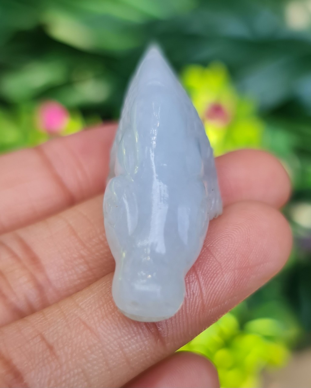 หยก แกะสลัก รูป จระเข้ (Burmese jadeite) หยก พม่า แท้