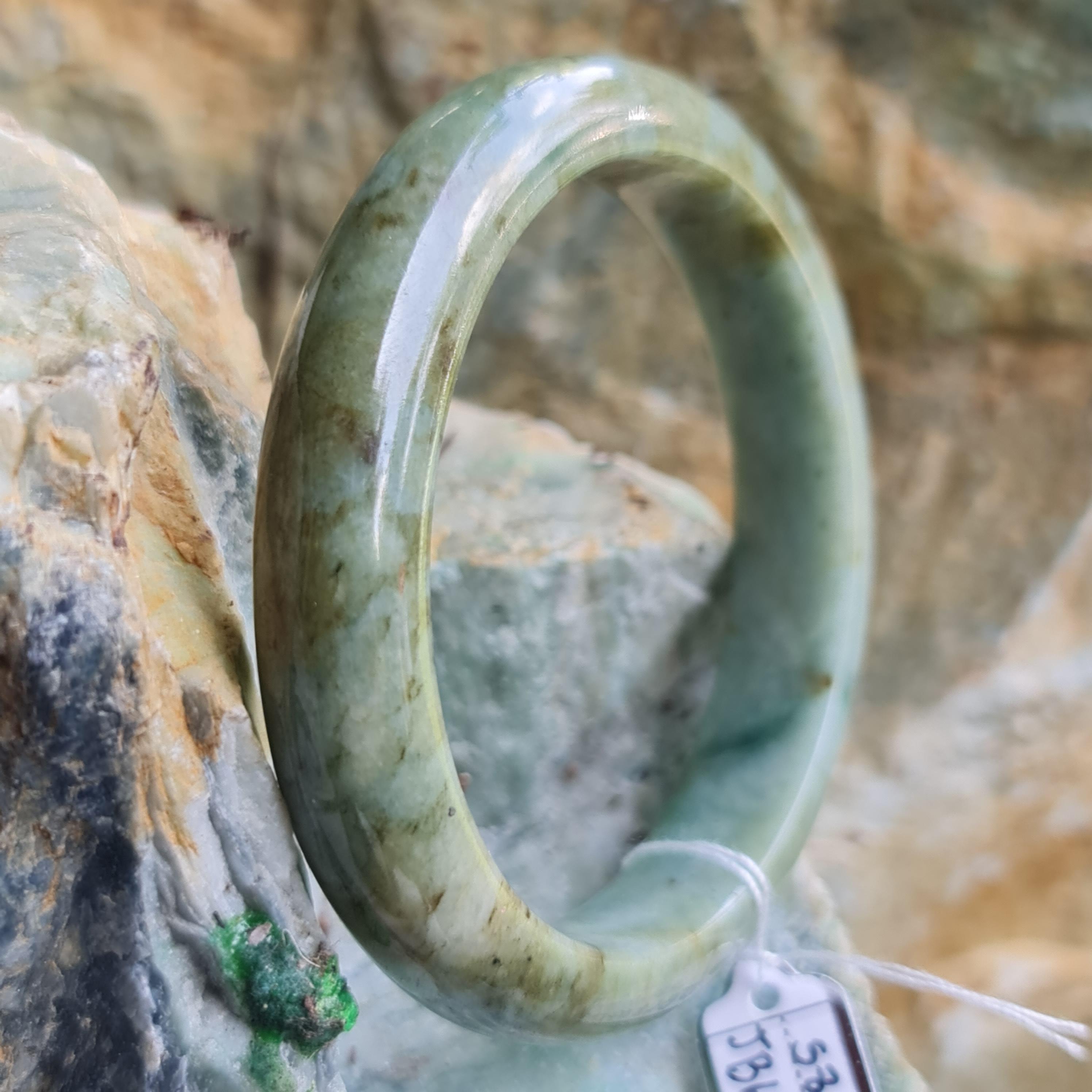 JB6804132 หยก พม่า แท้ Jade กำไลหยก 58.5 มม. (Jadeite bracelet) พม่า (Myanmar)