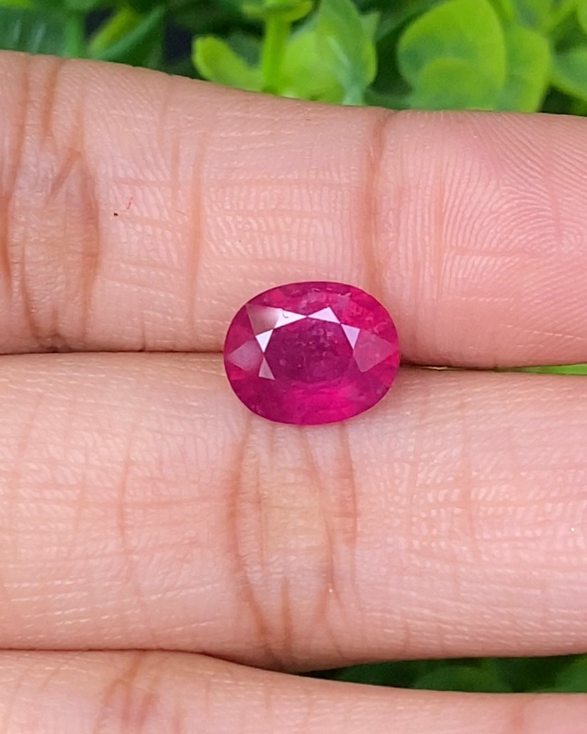พลอย ทับทิม (Ruby Sapphire) 3.25 กะรัต (Cts.) พลอยแท้ อัญมณีมงคลประจําวันเกิด เครื่องประดับพลอย