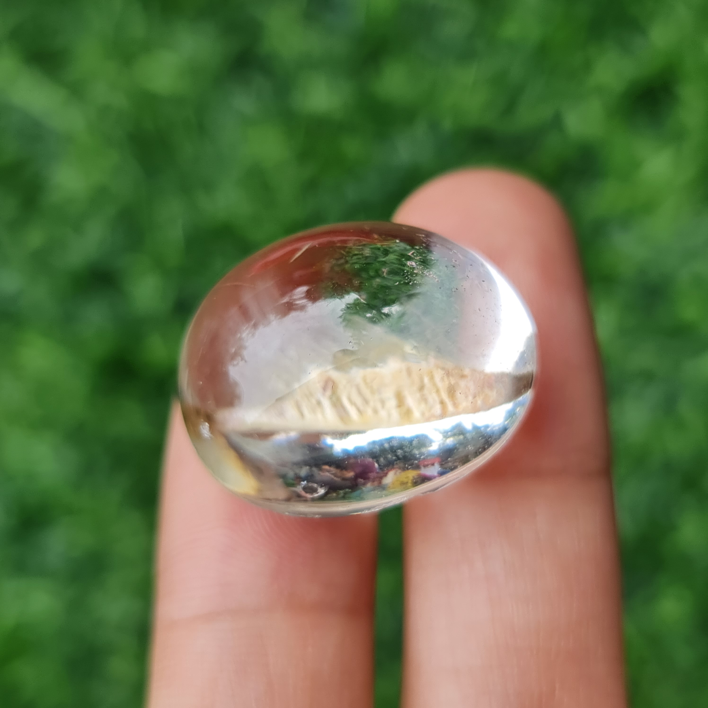 โป่งข่าม ควอตซ์ Rutilated Quartz 58.44 กะรัต Cts. พลอยแท้ อัญมณีมงคลประจําวันเกิด เครื่องประดับพลอย