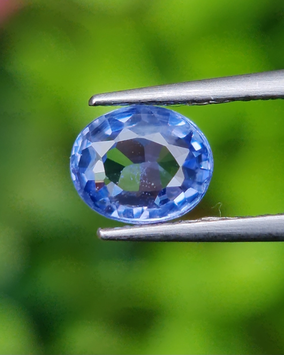 พลอย ไพลิน blue sapphire 0.91 กะรัต (Cts.) พลอยแท้ อัญมณีมงคลประจําวันเกิด เครื่องประดับพลอย