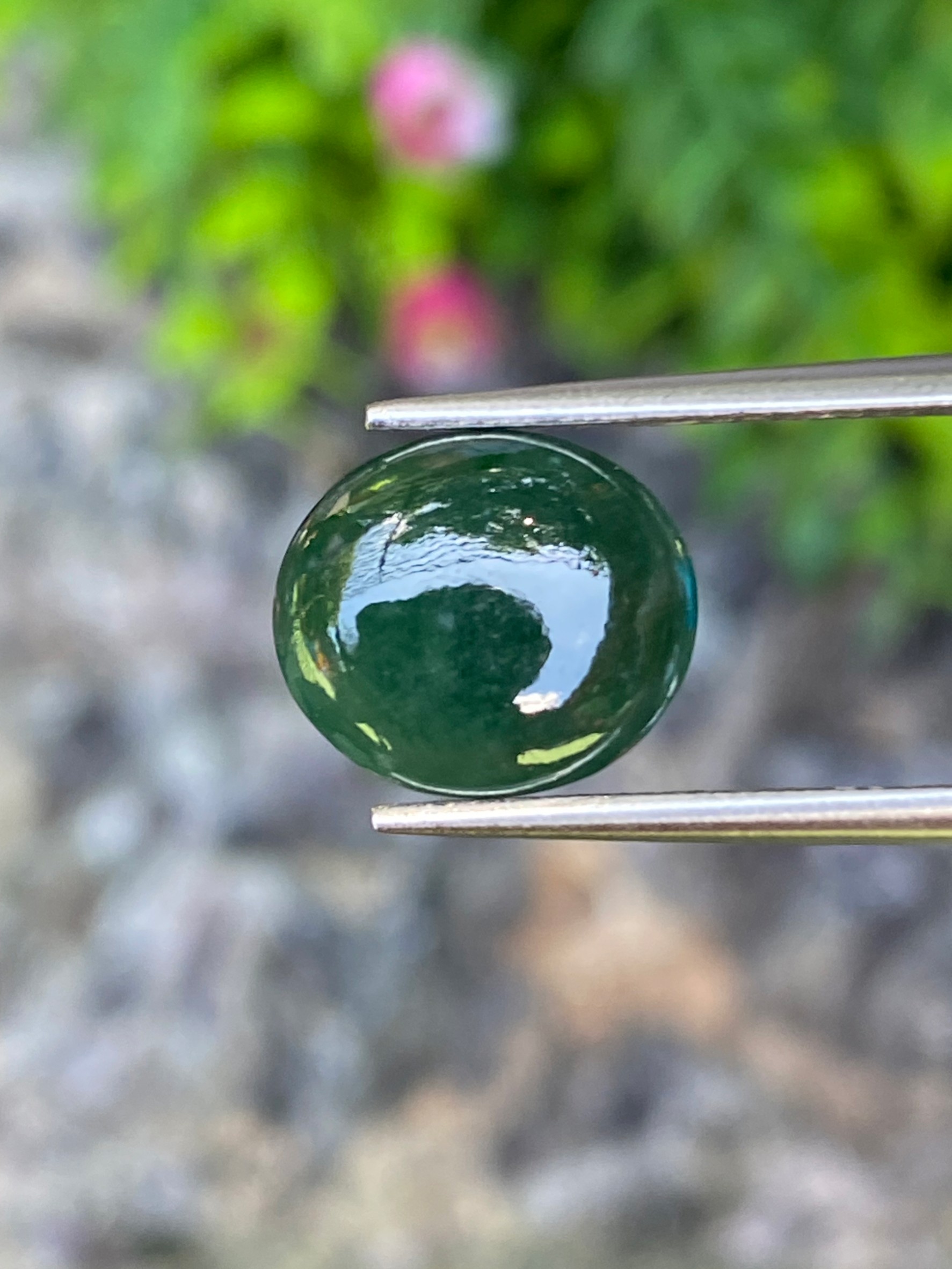 หยกพม่าเจียรนัย (Burmese jade ) 4.33 กะรัต หยกแท้ อัญมณีมงคลประจําวันเกิด เครื่องประดับหยก