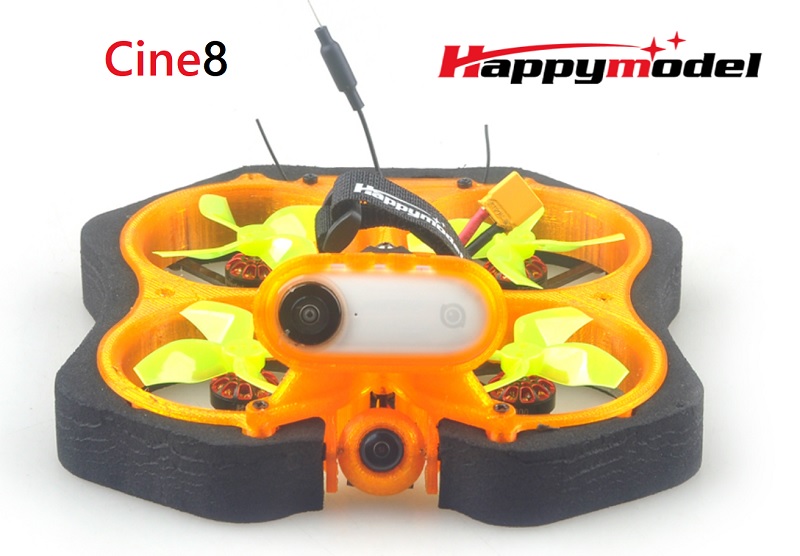 โดรน Happymodel Cine8 DIY 85mm 3S Crazybee F4 V3.1 12A ESC 2 Inch Brushless CineWhoop FPV Racing Drone BNF w/ 5.8G 40CH 400mW VTX Caddx ANT 1200TVL Camera