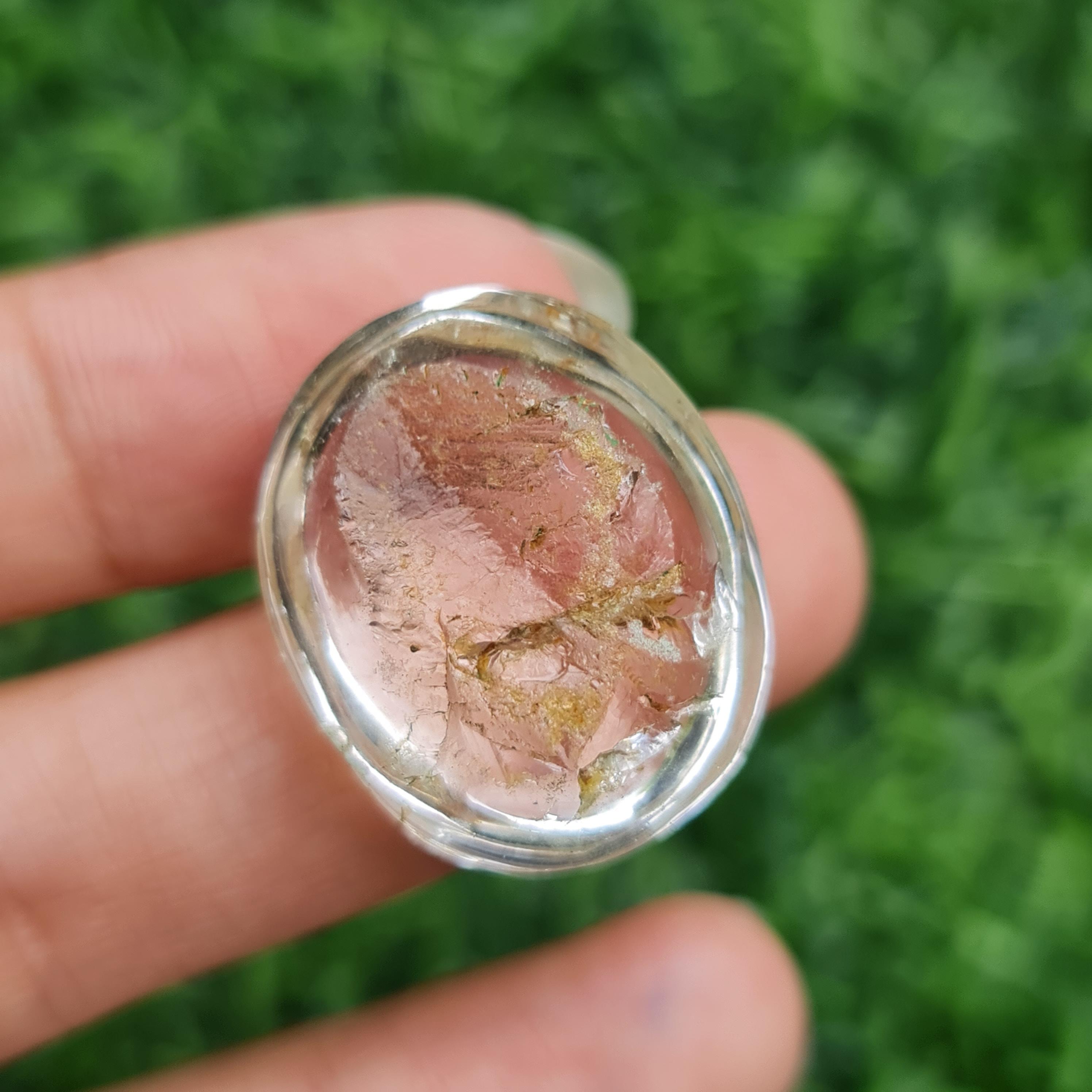 โป่งข่าม ควอตซ์ Rutilated Quartz 49.15 กะรัต Cts. พลอยแท้ อัญมณีมงคลประจําวันเกิด เครื่องประดับพลอย
