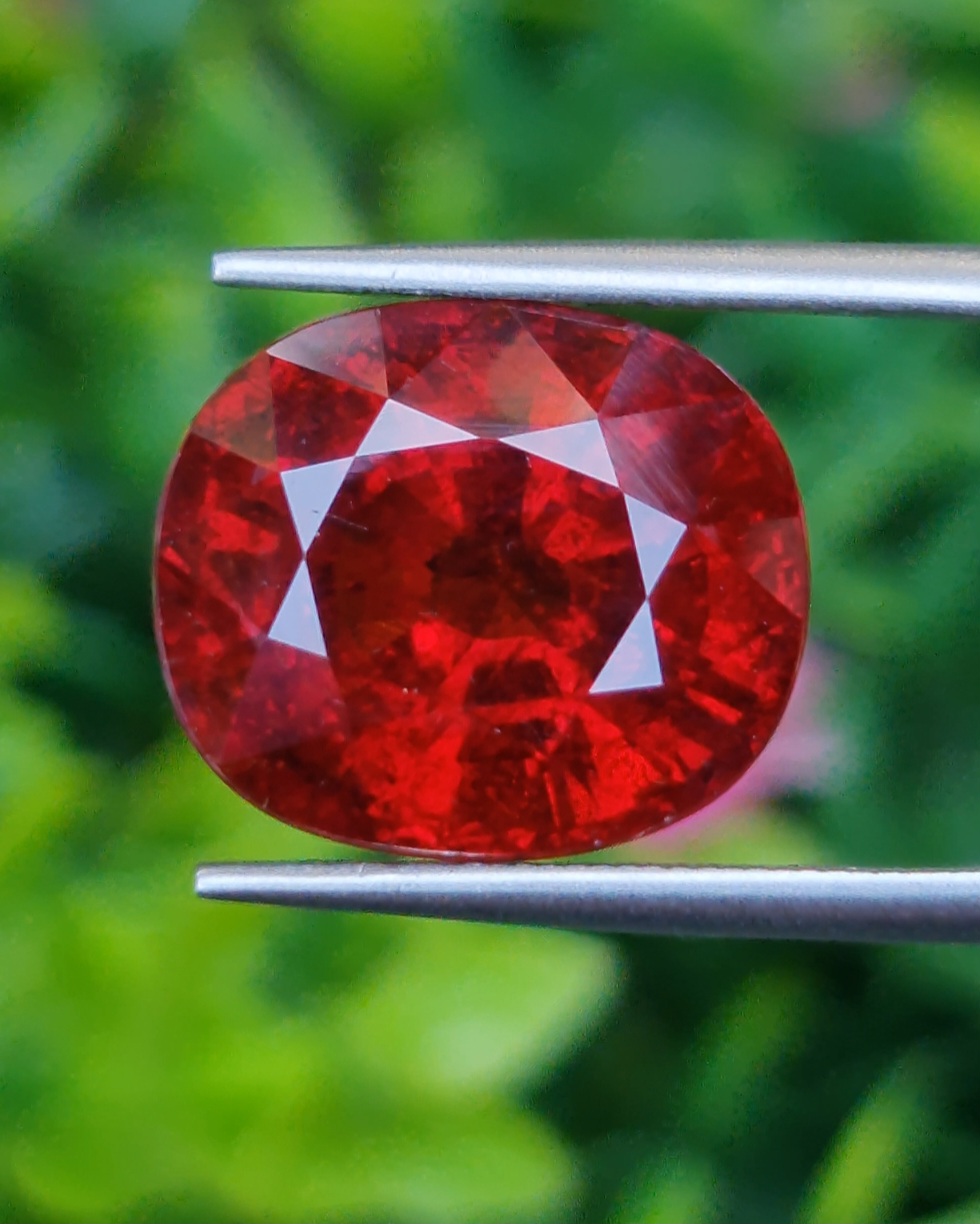 พลอย สเปสซาร์ไทต์ Spessartite Garnet 15.95 กะรัต (Cts.) ดิบ Unheated พร้อมใบเซอร์ พลอยแท้ อัญมณีมงคลประจําวันเกิด เครื่องประดับพลอย