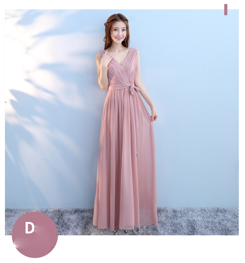 Pre-order ชุดเพื่อนเจ้าสาว สีชมพู Nude ผ้าชีฟอง เชือกผูกหลัง มีหลายแบบ