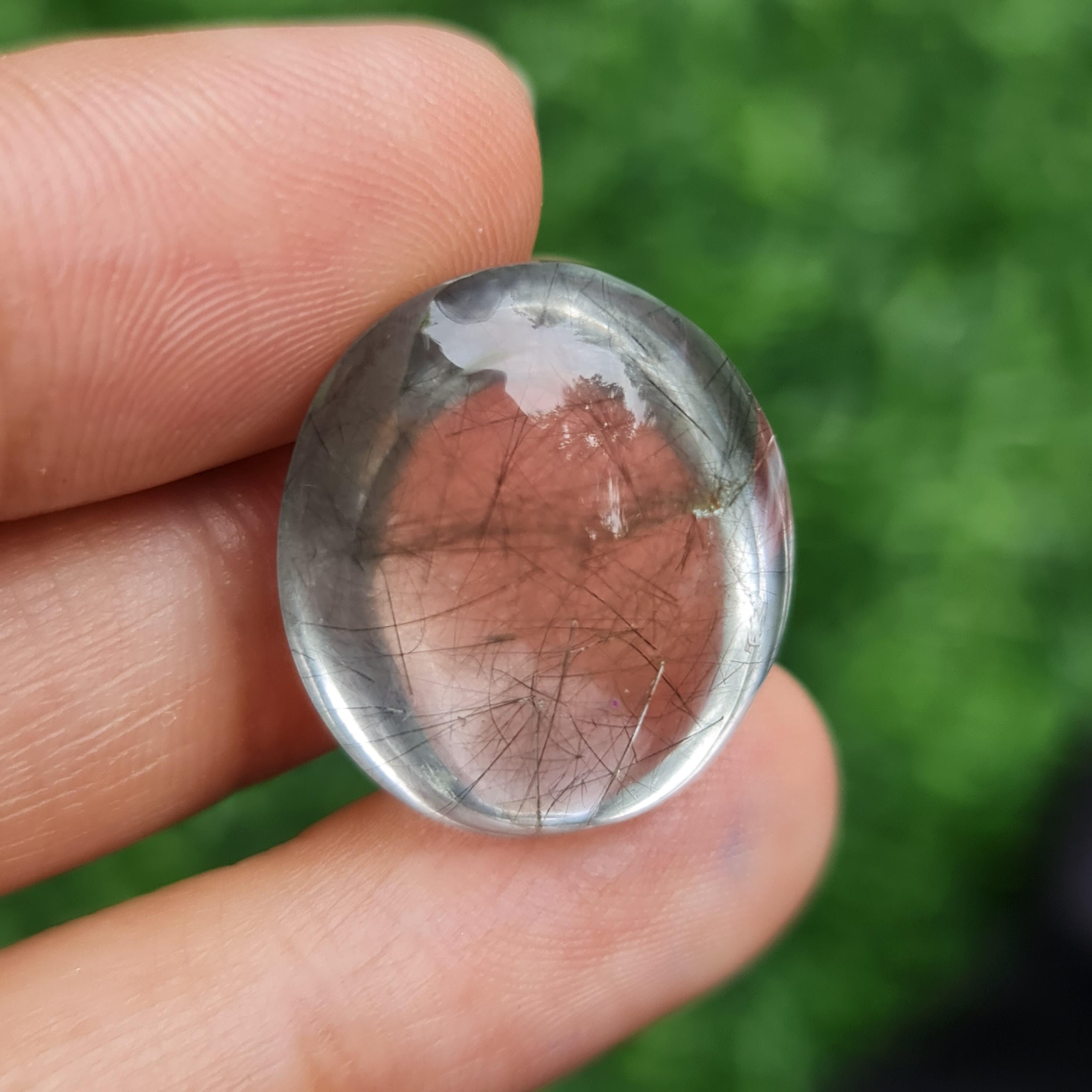 โป่งข่าม ควอตซ์ Rutilated Quartz 33.15 กะรัต Cts. พลอยแท้ อัญมณีมงคลประจําวันเกิด เครื่องประดับพลอย