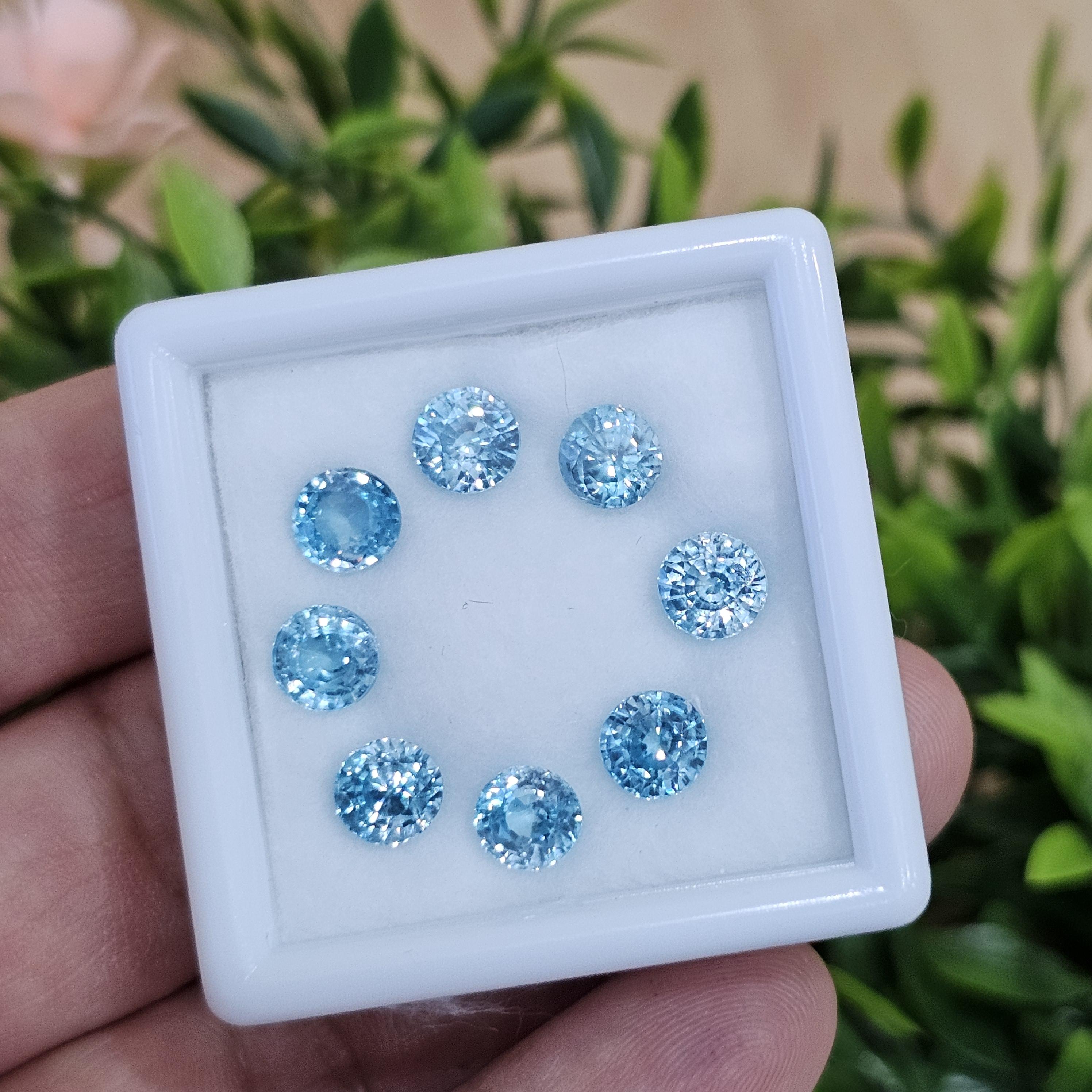พลอย เพทาย Natural Zircon 11.50 กะรัต (Cts.) 8 เม็ด (2Pcs.) พลอยแท้อัญมณีมงคล ประจําวันเกิด เครื่องประดับพลอย