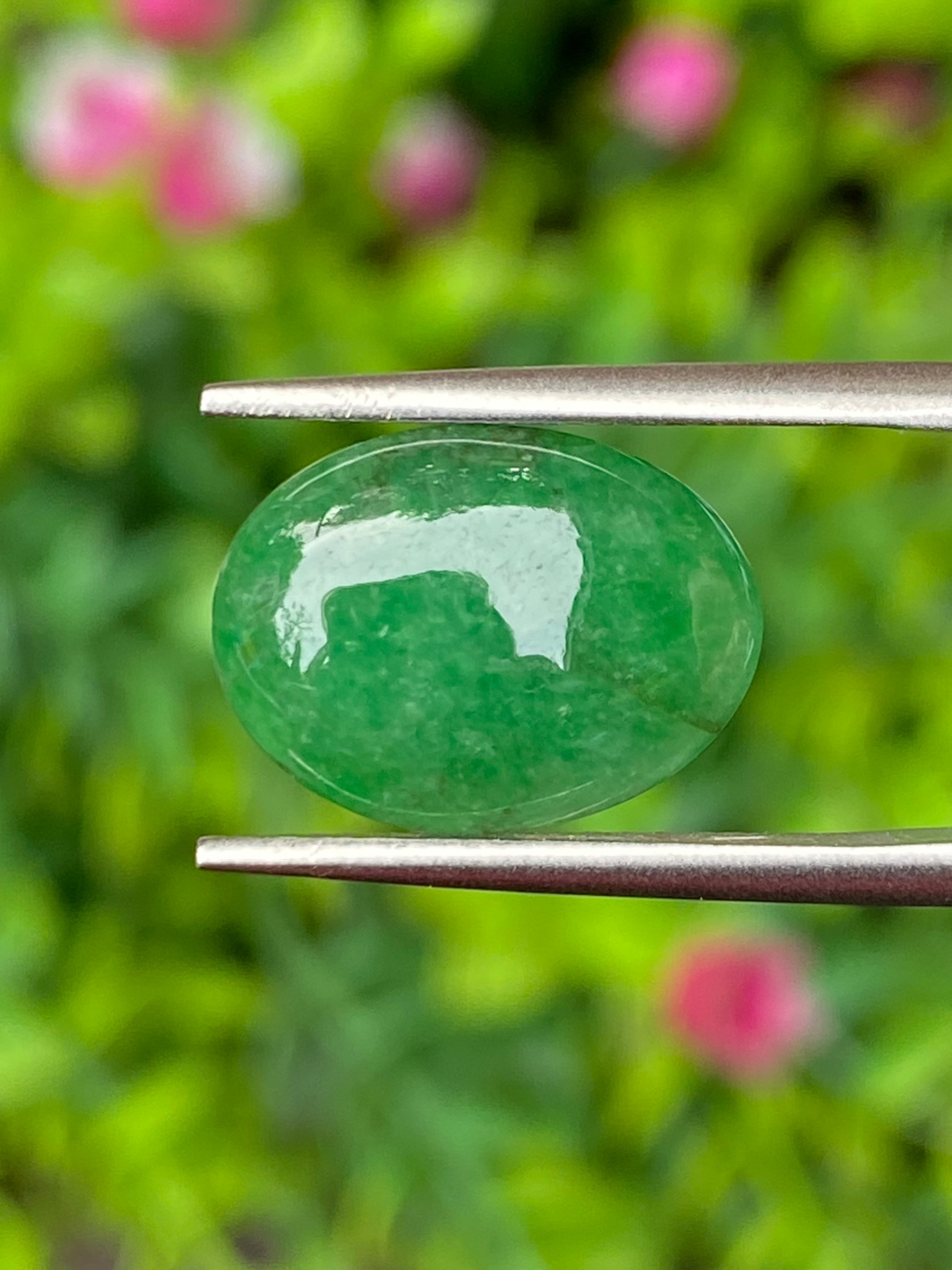 หยกพม่าเจียรนัย (Burmese jade ) 4.45 กะรัต หยกแท้ อัญมณีมงคลประจําวันเกิด เครื่องประดับหยก