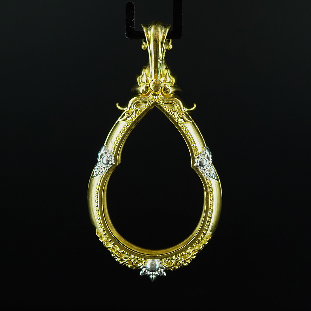 (แบบที่8.1) กรอบเนื้อบรอนซ์ชุบทอง สำหรับองค์พระขนาด ความสูง 3 เซนติเมตร ความกว้าง 2.1 เซนติเมตร