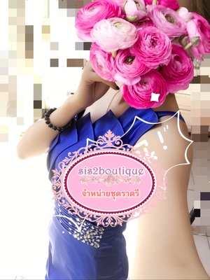 Pre-order ชุดราตรีสั้น เกาะอก ไหล่เดียว ผ้าซาตินเข้ารูป ปักเลื่อมสวยหรู มีซิป