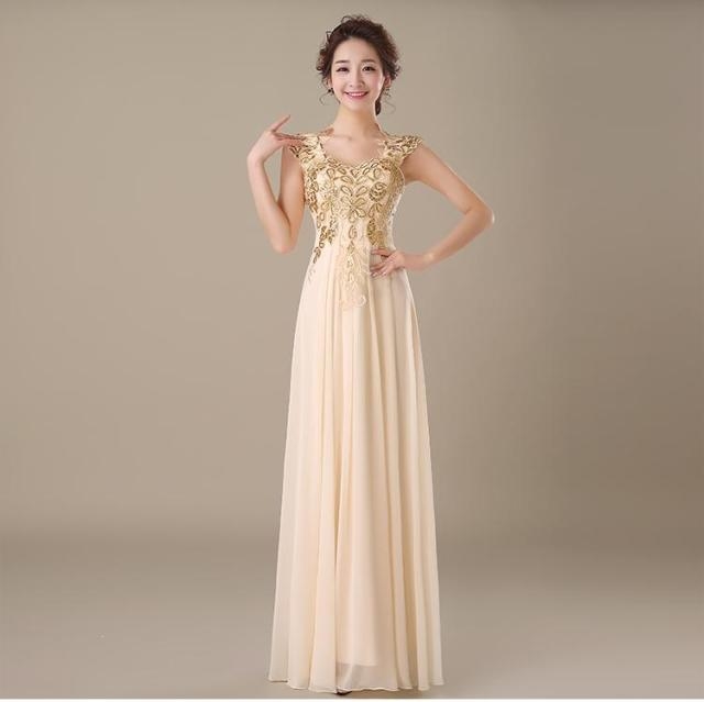 Pre-order ชุดราตรียาว ชุดเพื่อนเจ้าสาว แขนกุด ผ้าชีฟอง กระโปรงยาว แต่งดอก มีซิป