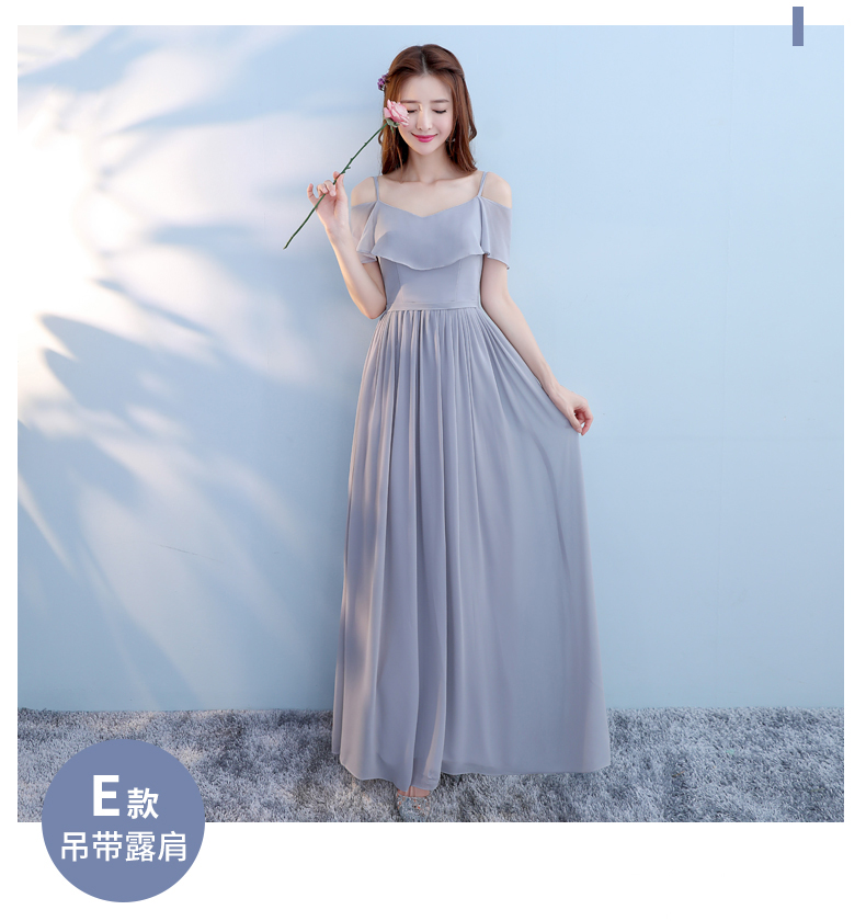 Pre-order ชุดเพื่อนเจ้าสาว สีเทา ผ้าชีฟอง เชือกผูกหลัง มีหลายแบบ