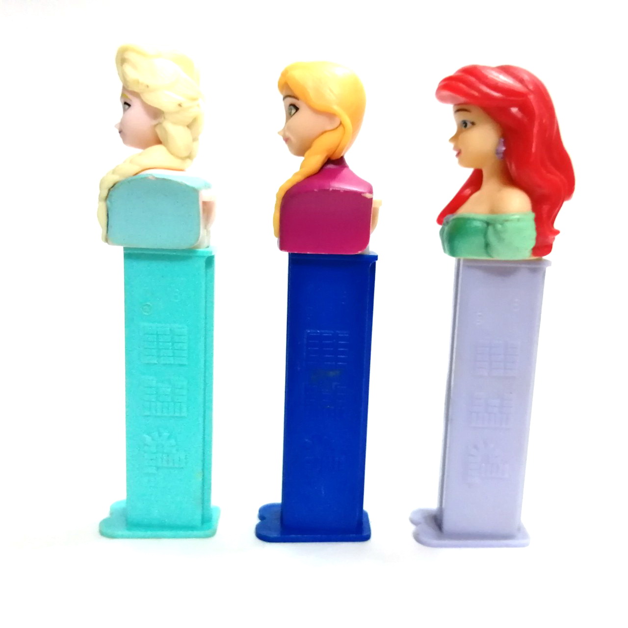 ของสะสมเจ้าหญิงดิสนีย์ กล่องใส่ขนมเพซ :-พี่น้องโฟรเซ่น เจ้าหญิงเอลซ่า,อันนา,แอเรี่ยล Pez dispenser Disney princess Collection: Frozen sisters:Elsa, Anna,Ariel***ไม่มีขนม มีรอยเล็กน้อย